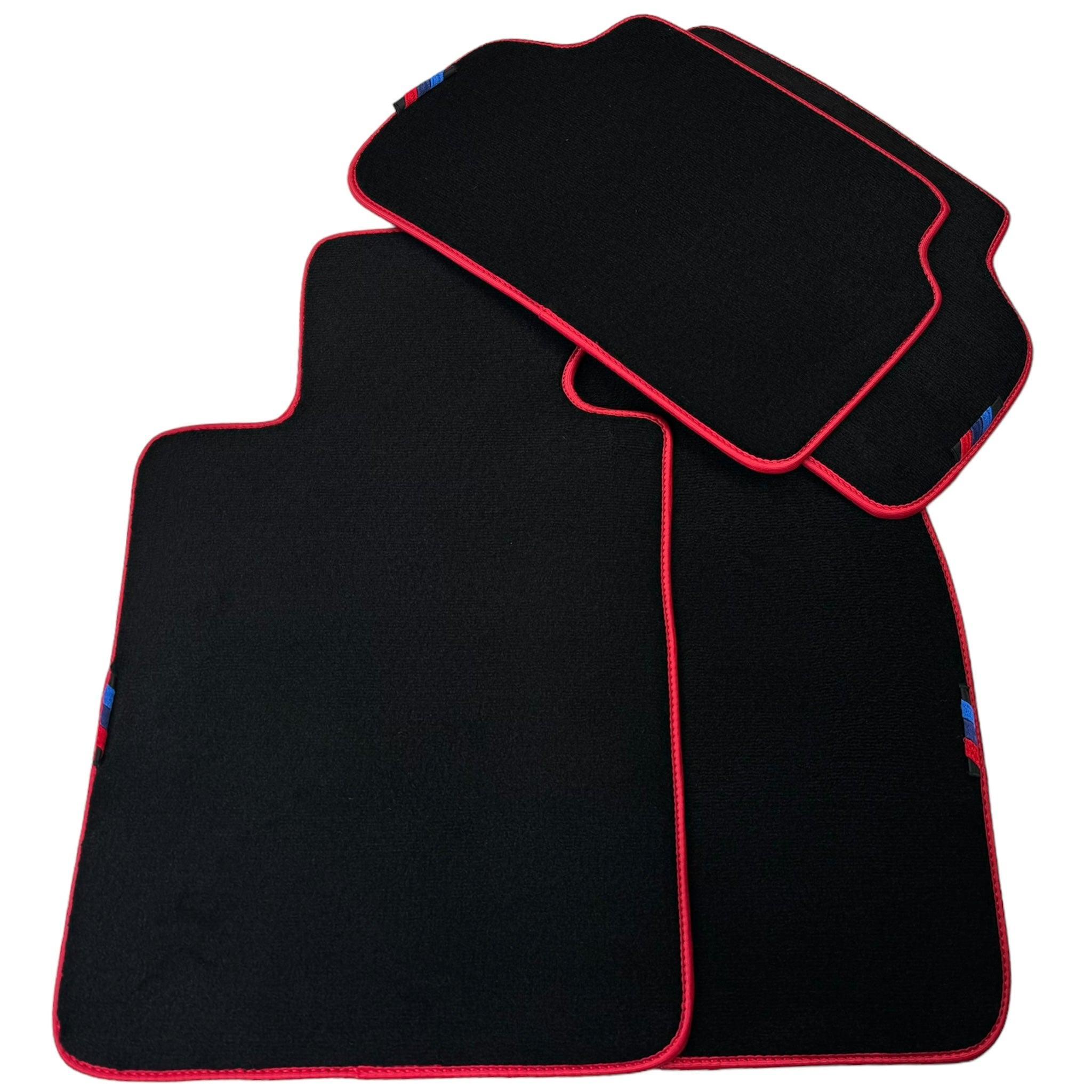 Black Mats For BMW 6 Series E64 Convertible | Red Trim - AutoWin