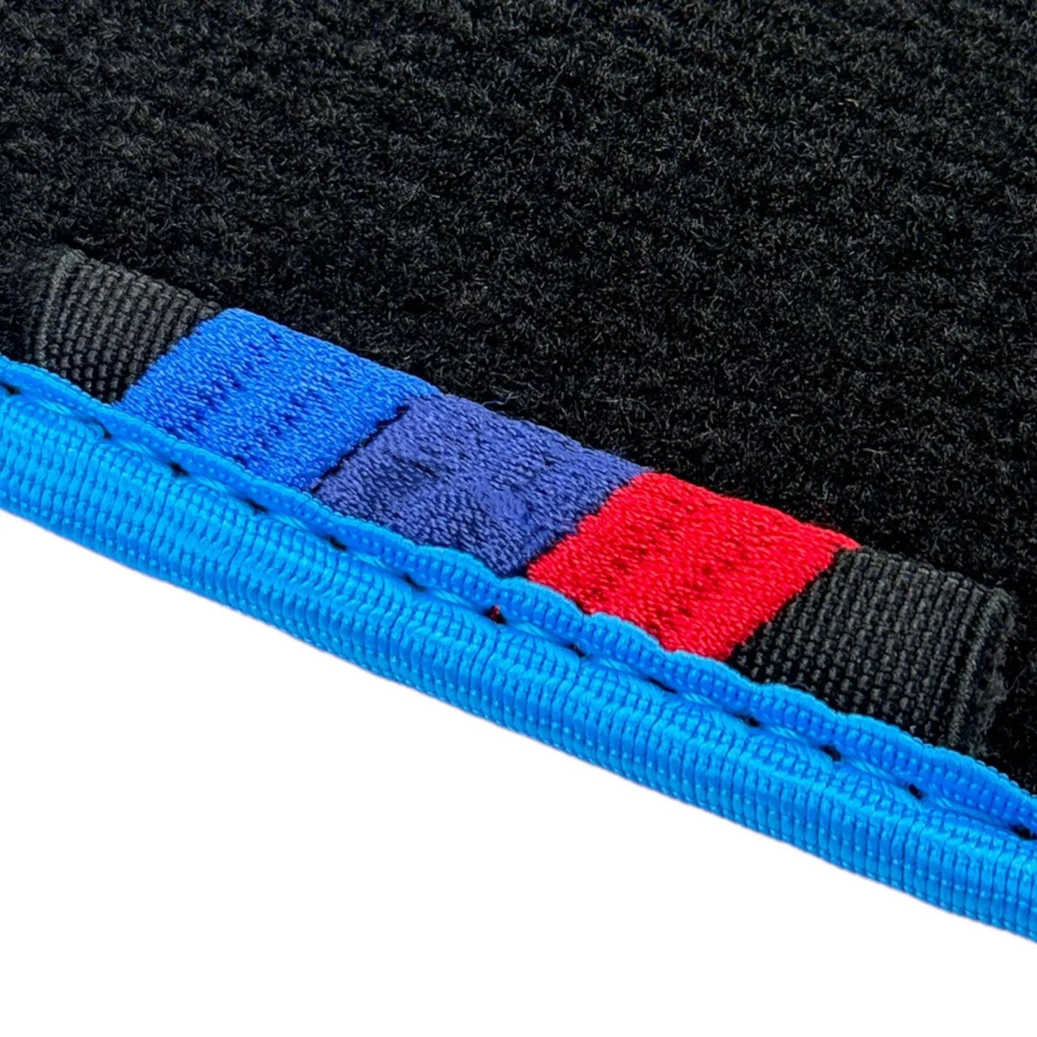 Black Mats For BMW 6 Series E64 Convertible | Sky Blue Trim - AutoWin