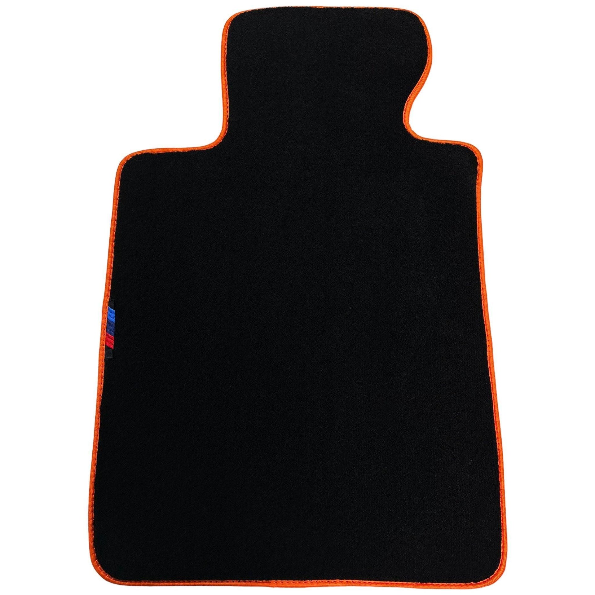 Black Mats For BMW 7 Series E32 | Orange Trim - AutoWin