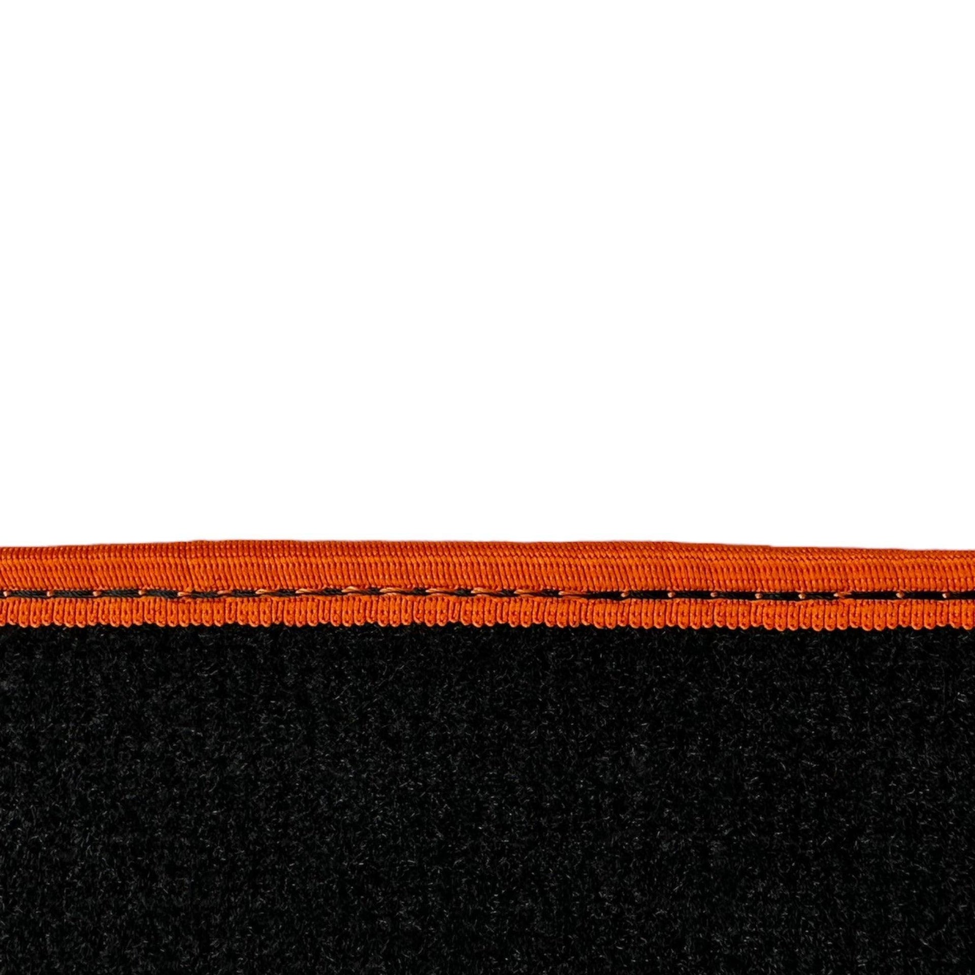 Black Mats For BMW 7 Series E38 Long | Orange Trim - AutoWin
