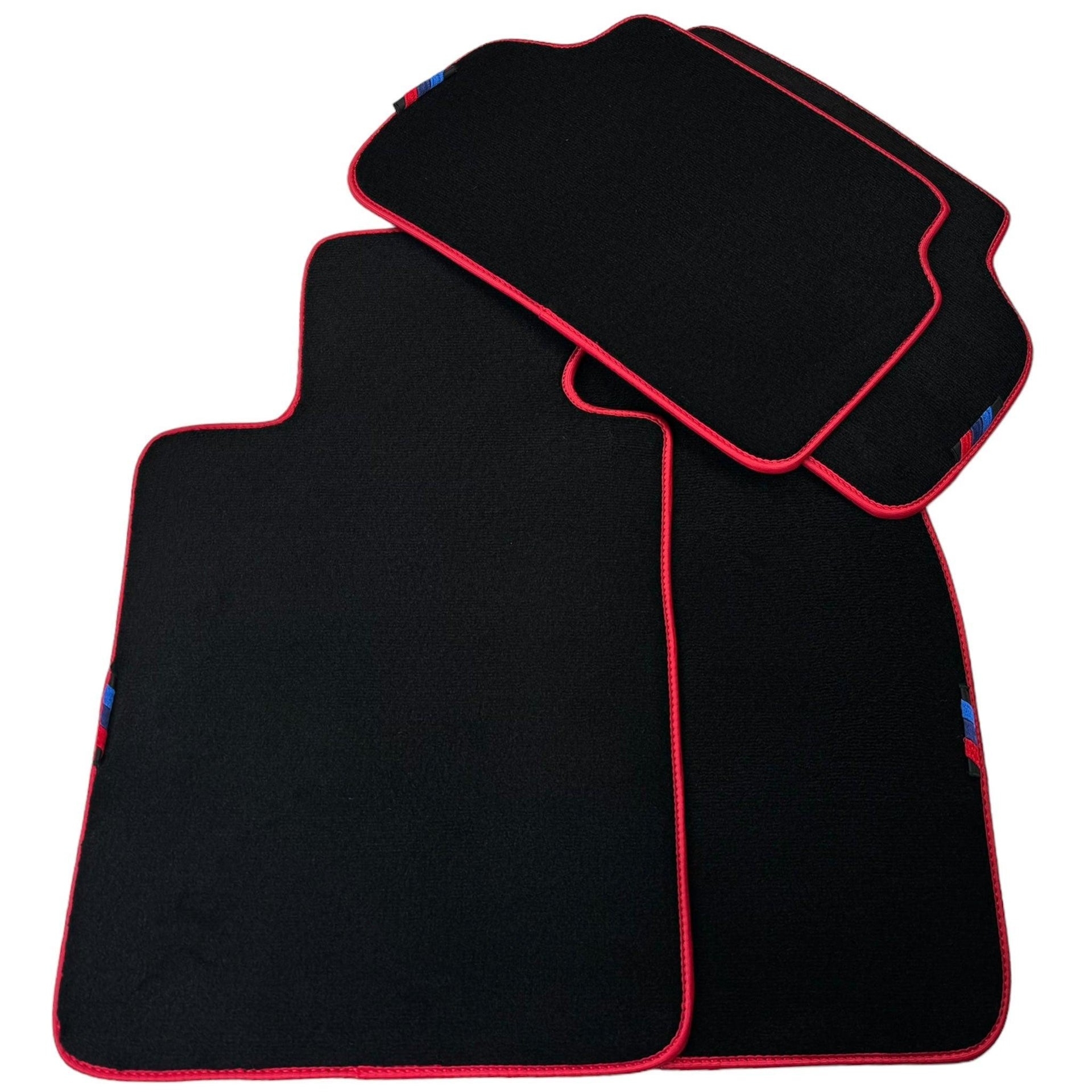 Black Mats For BMW M3 E46 | Red Trim - AutoWin