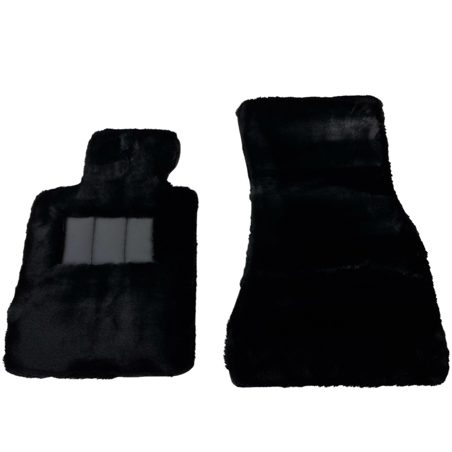 Black Sheepskin Floor Floor Mats For BMW 7 Series E65 - AutoWin