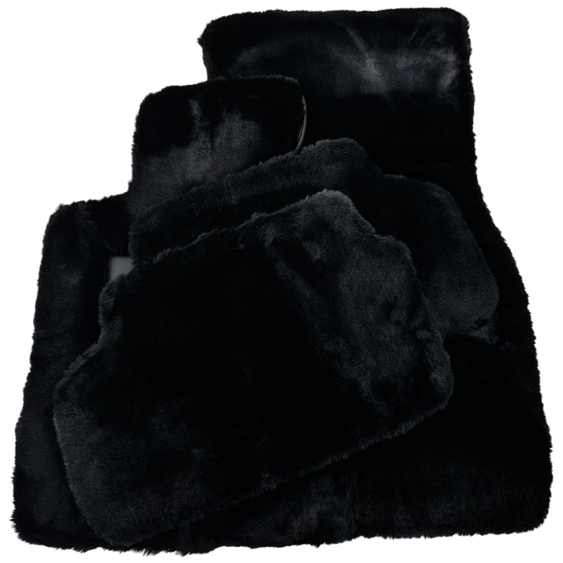 Black Sheepskin Floor Floor Mats For BMW X1 Series E84 - AutoWin