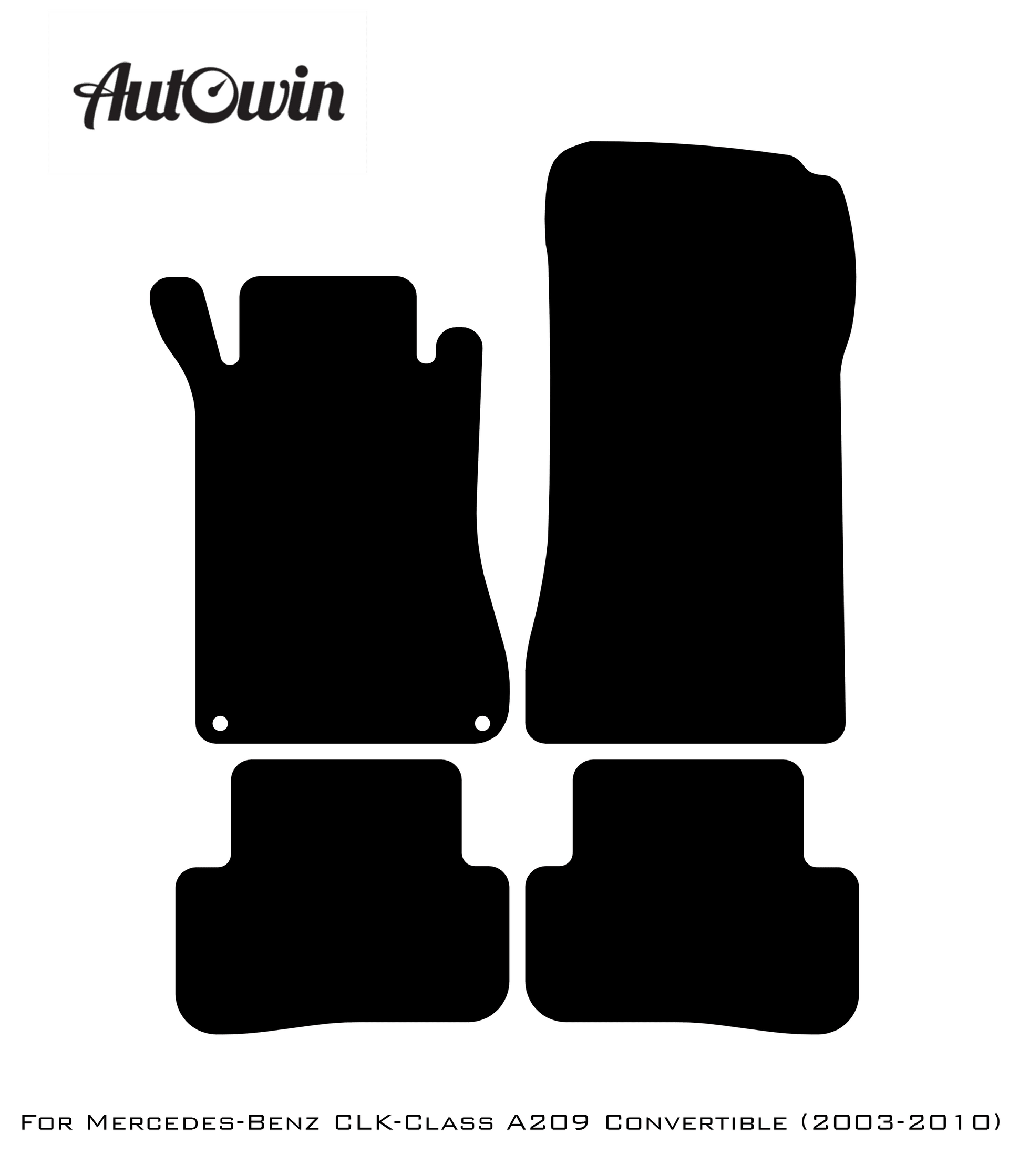 Blue Floor Mats For Mercedes Benz CLK-Class A209 Convertible (2003-2010) | Limited Edition - AutoWin