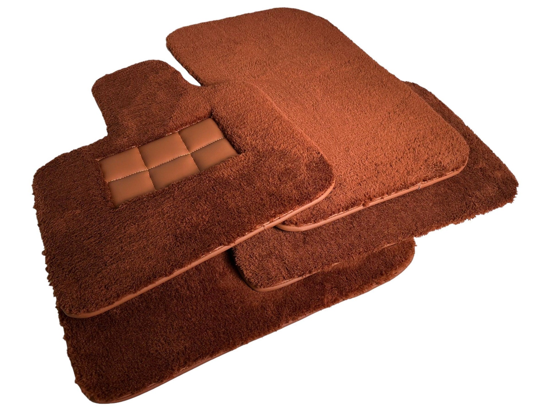 Brown Sheepskin Floor Mats For Rolls Royce Ghost Series I (2010–2020) Er56 Design Brand - AutoWin