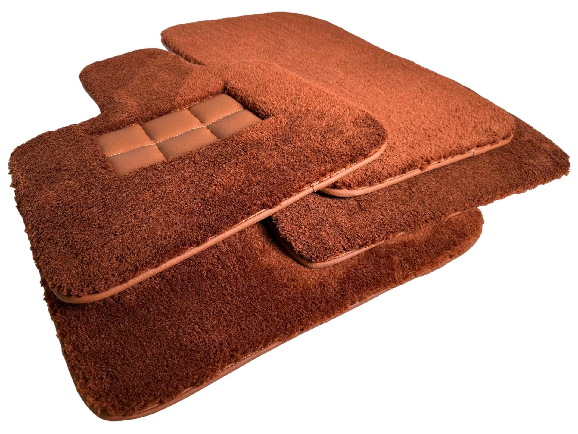 Brown Sheepskin Floor Mats For Rolls Royce Phantom Drophead Coupe 2007–2016 Er56 Design - AutoWin