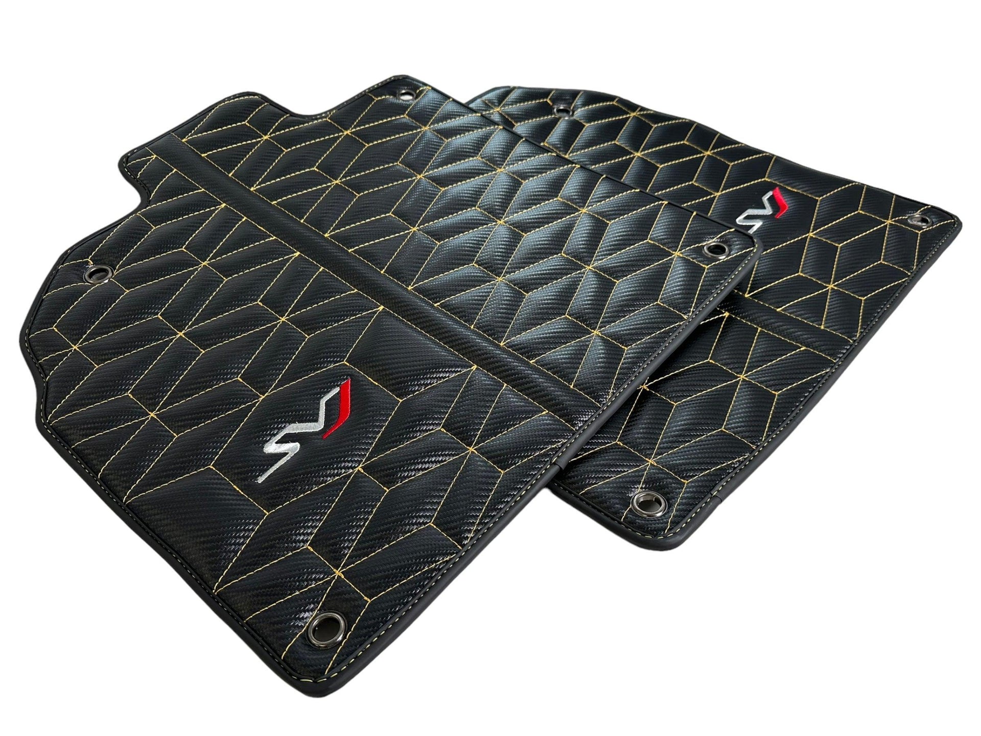 Carbon Leather Floor Mats for Lamborghini Aventador SVJ Limited Edition - AutoWin