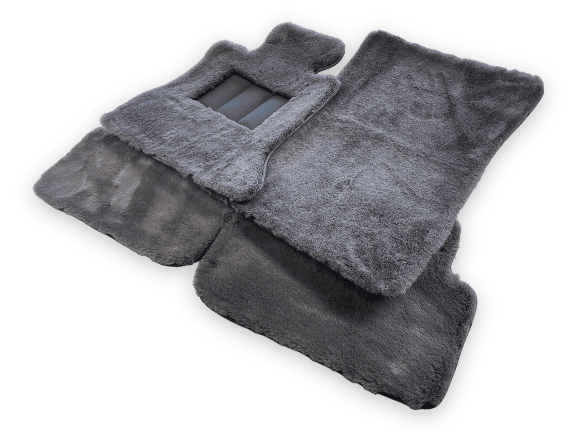 Dark Gray Sheepskin Floor Mats For Rolls Royce Dawn Rr6 2016-2023 Er56 Design Brand - AutoWin