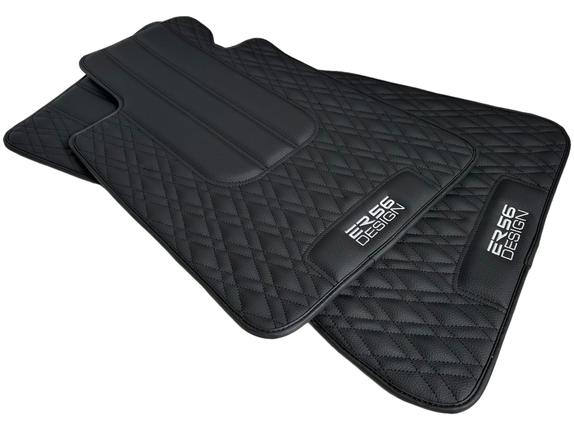 Floor Mats For BMW M5 Series F90 Black Leather Er56 Design - AutoWin