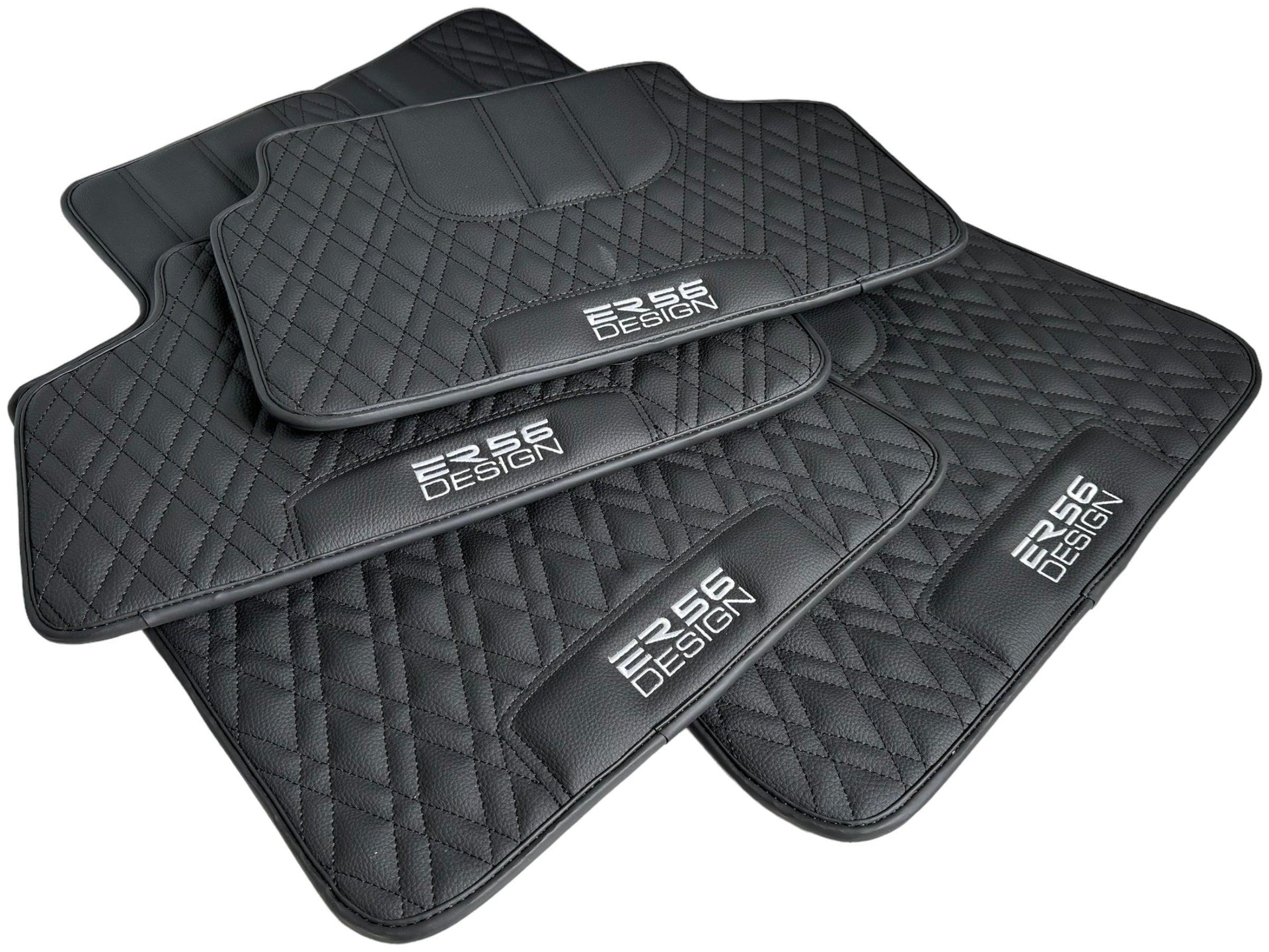Floor Mats For BMW X6 Series E71 Black Leather Er56 Design - AutoWin