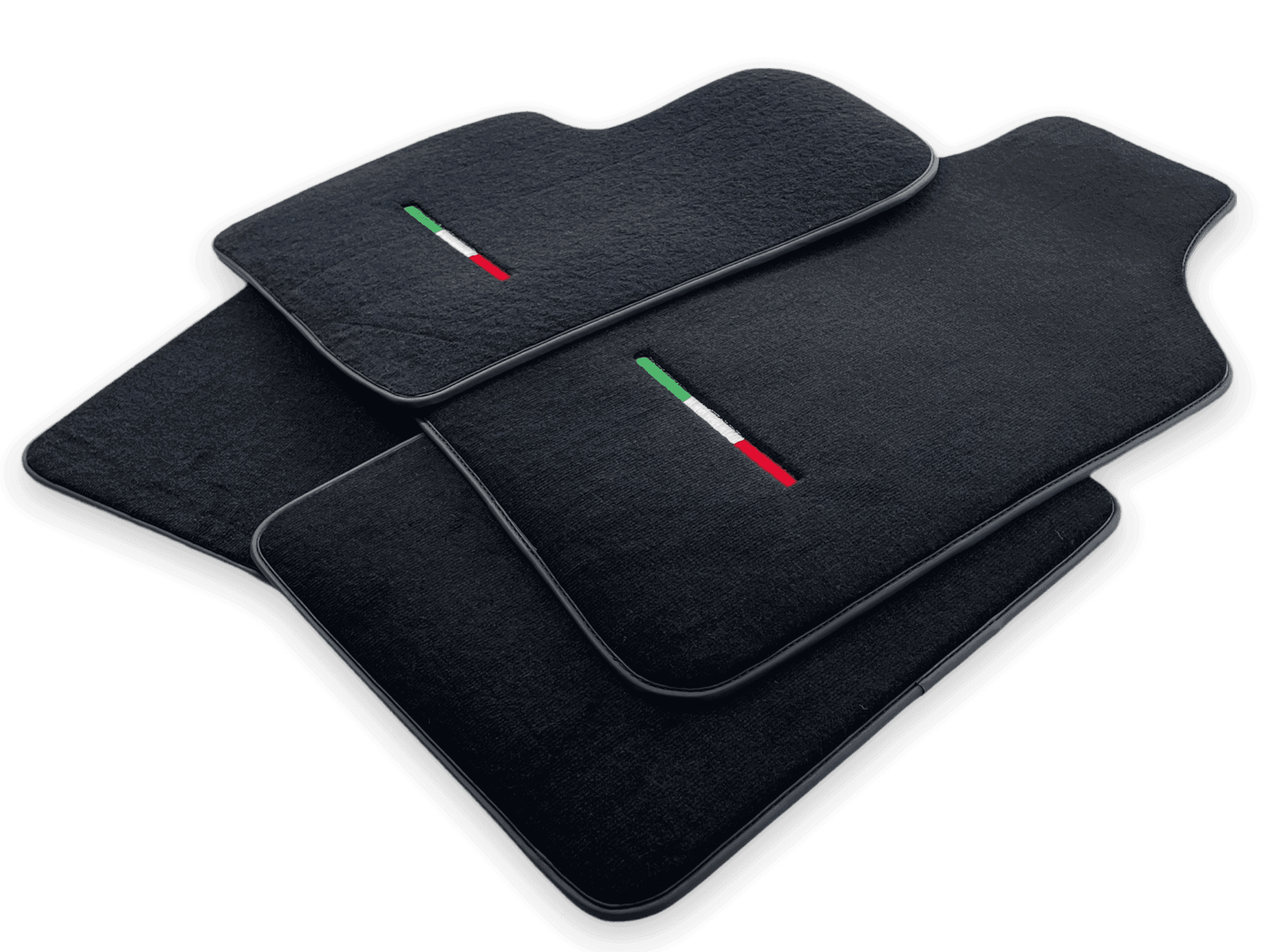 Italian Edition Black Floor Mats for Fiat 500X (2018-2024) Convertible - AutoWin