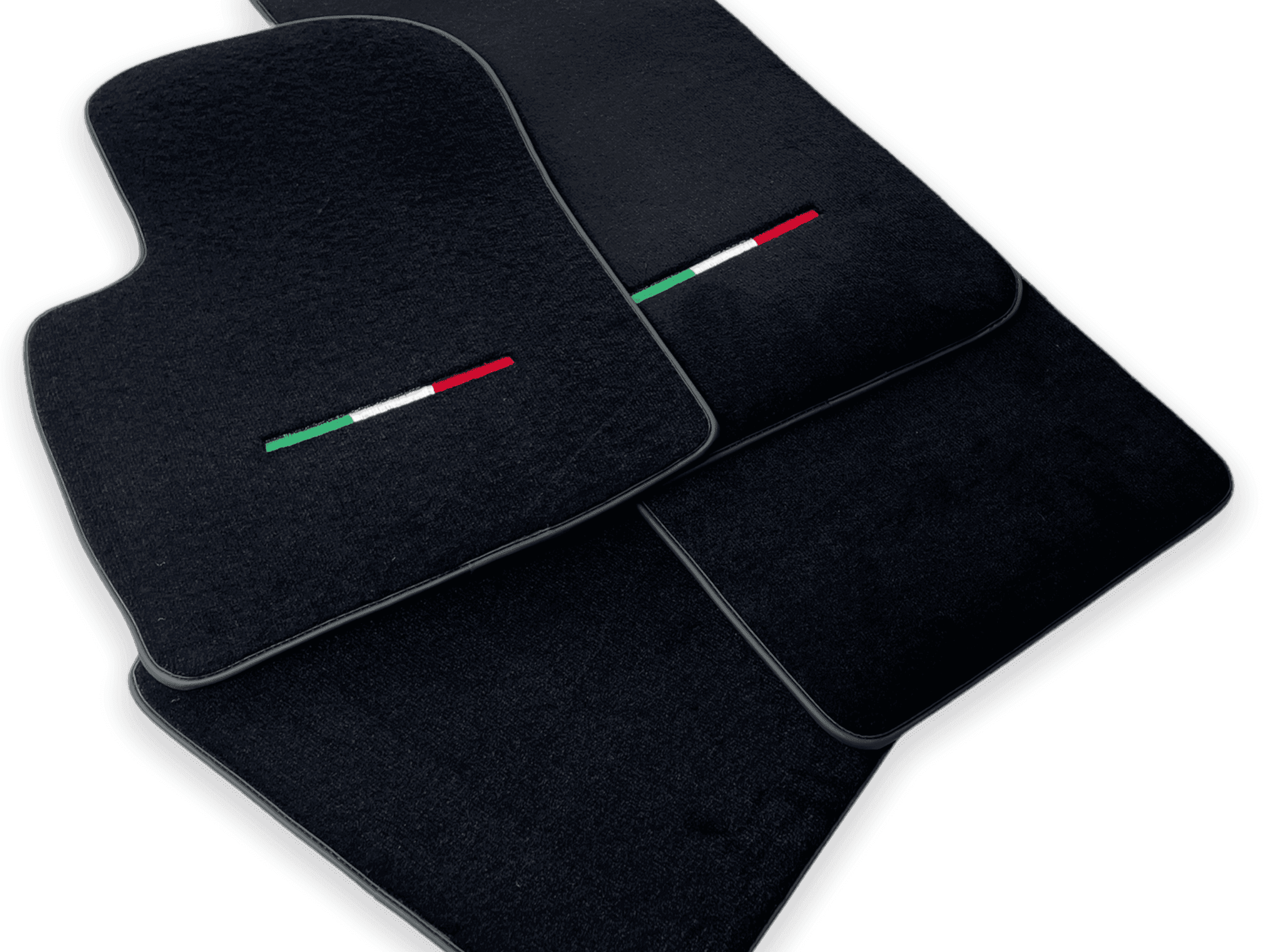 Italian Edition Black Floor Mats for Fiat 500X (2018-2024) Convertible - AutoWin