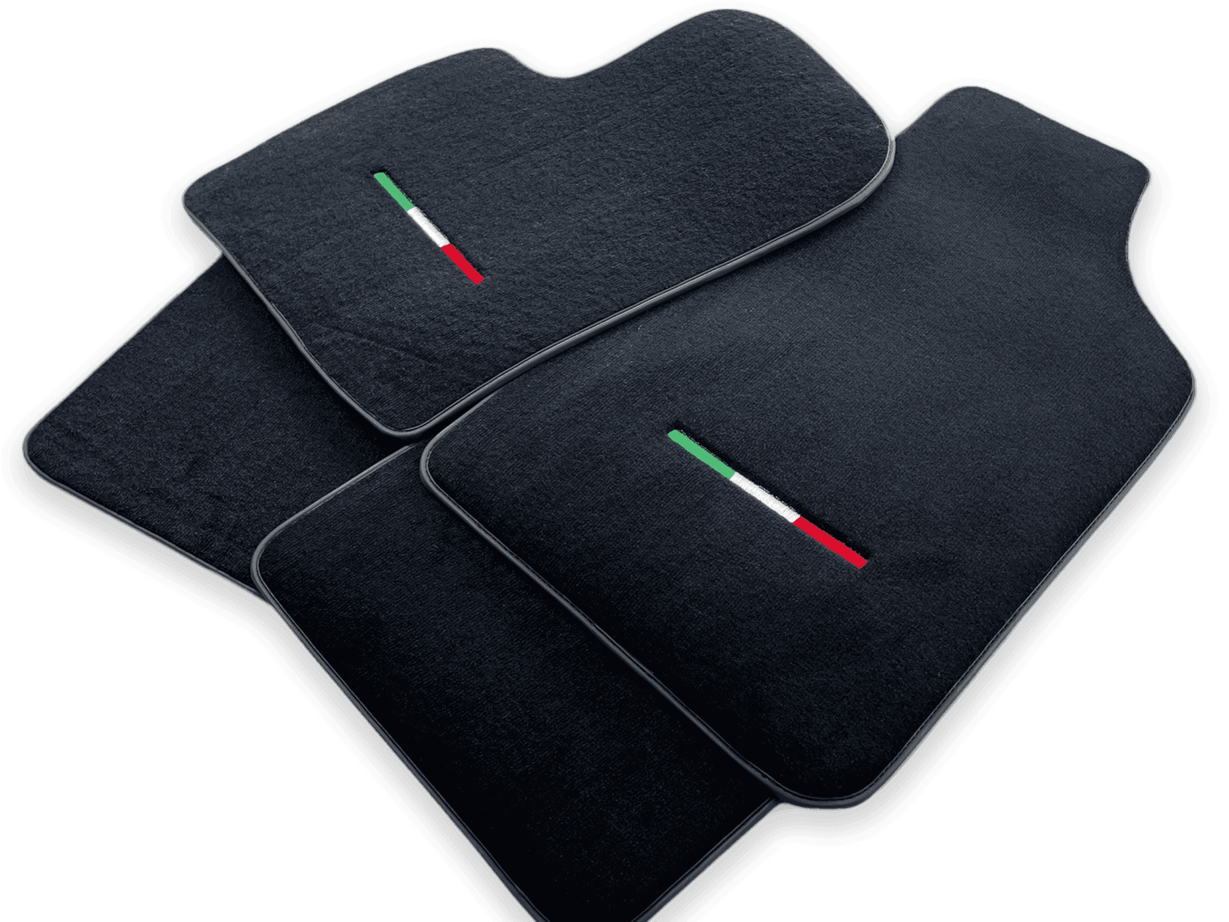 Italian Edition Black Floor Mats for Fiat 500X (2018-2024) Convertible - AutoWin