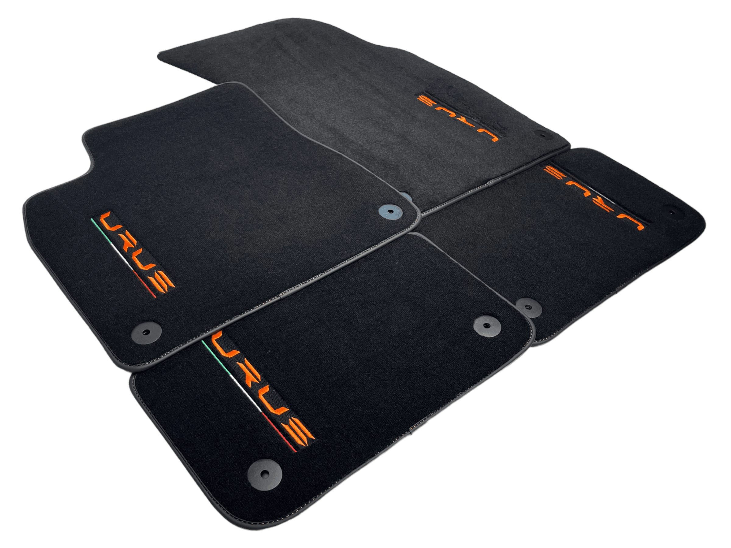 Floor Mats For Lamborghini Urus Black Tailored Orange Edition - AutoWin