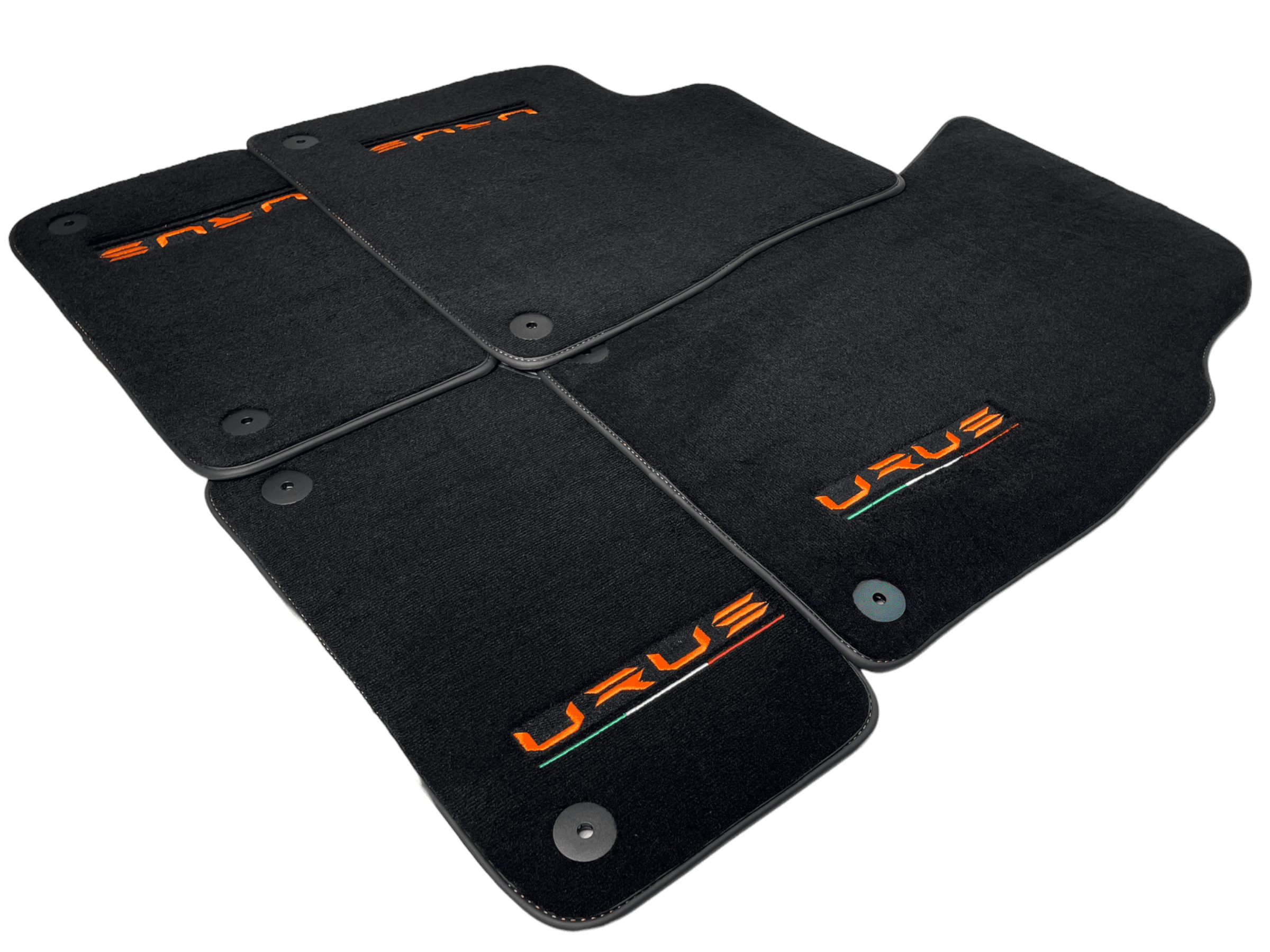 Floor Mats For Lamborghini Urus Black Tailored Orange Edition - AutoWin