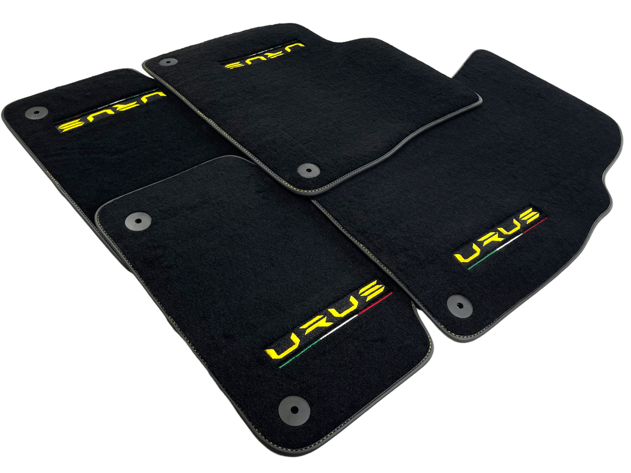Floor Mats For Lamborghini Urus Black Tailored Yellow Edition - AutoWin