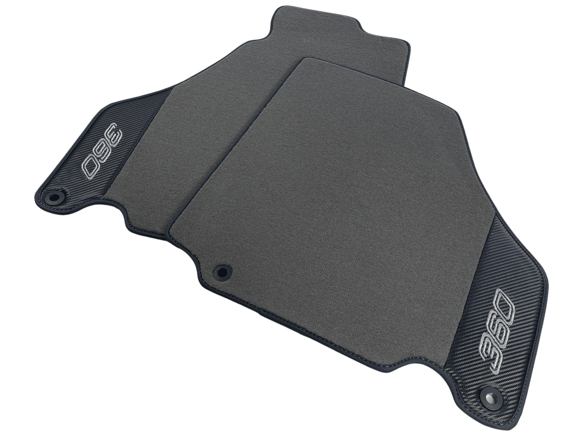 Gray Floor Mats For Ferrari 360 Modena 1999-2005 With Carbon Fiber Leather - AutoWin