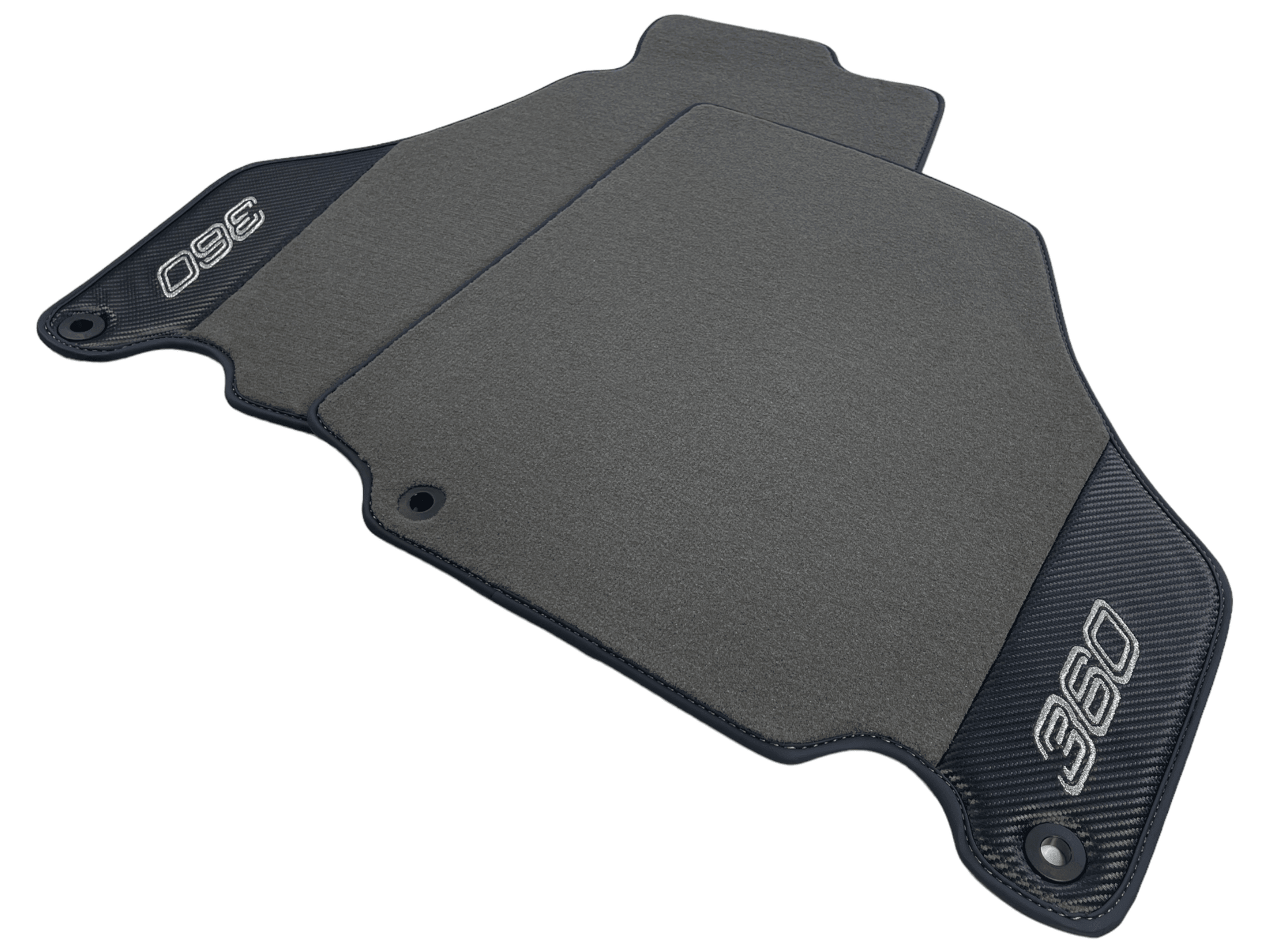 Gray Floor Mats For Ferrari 360 Modena 1999-2005 With Carbon Fiber Leather - AutoWin