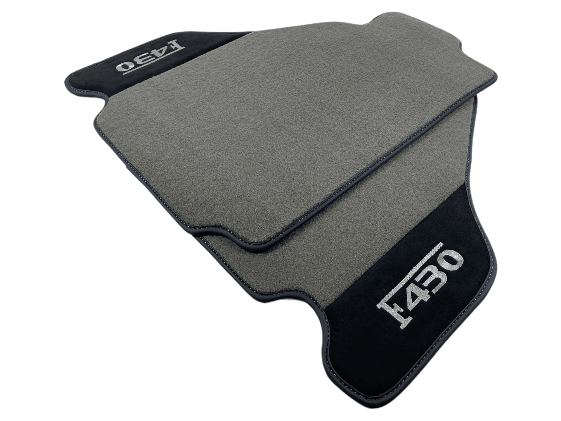 Gray Floor Mats For Ferrari F430 2004-2009 With Alcantara Leather - AutoWin
