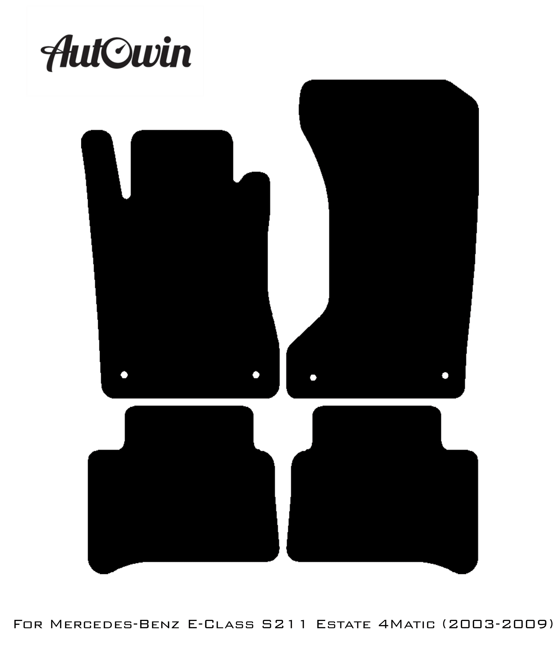 Gray Luxury Floor Mats For Mercedes Benz E-Class S211 Estate 4Matic (2003-2009) | ER56 Design - AutoWin