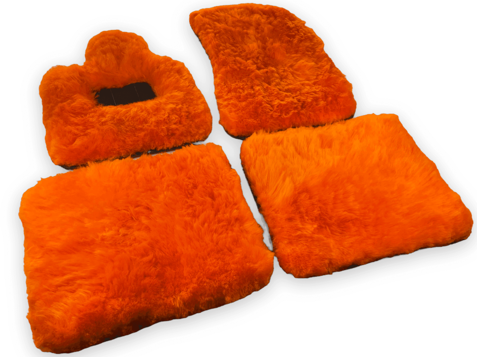 Orange Sheepskin Floor Mats For Rolls Royce Ghost Series II (2021-2024) ER56 Design Brand - AutoWin