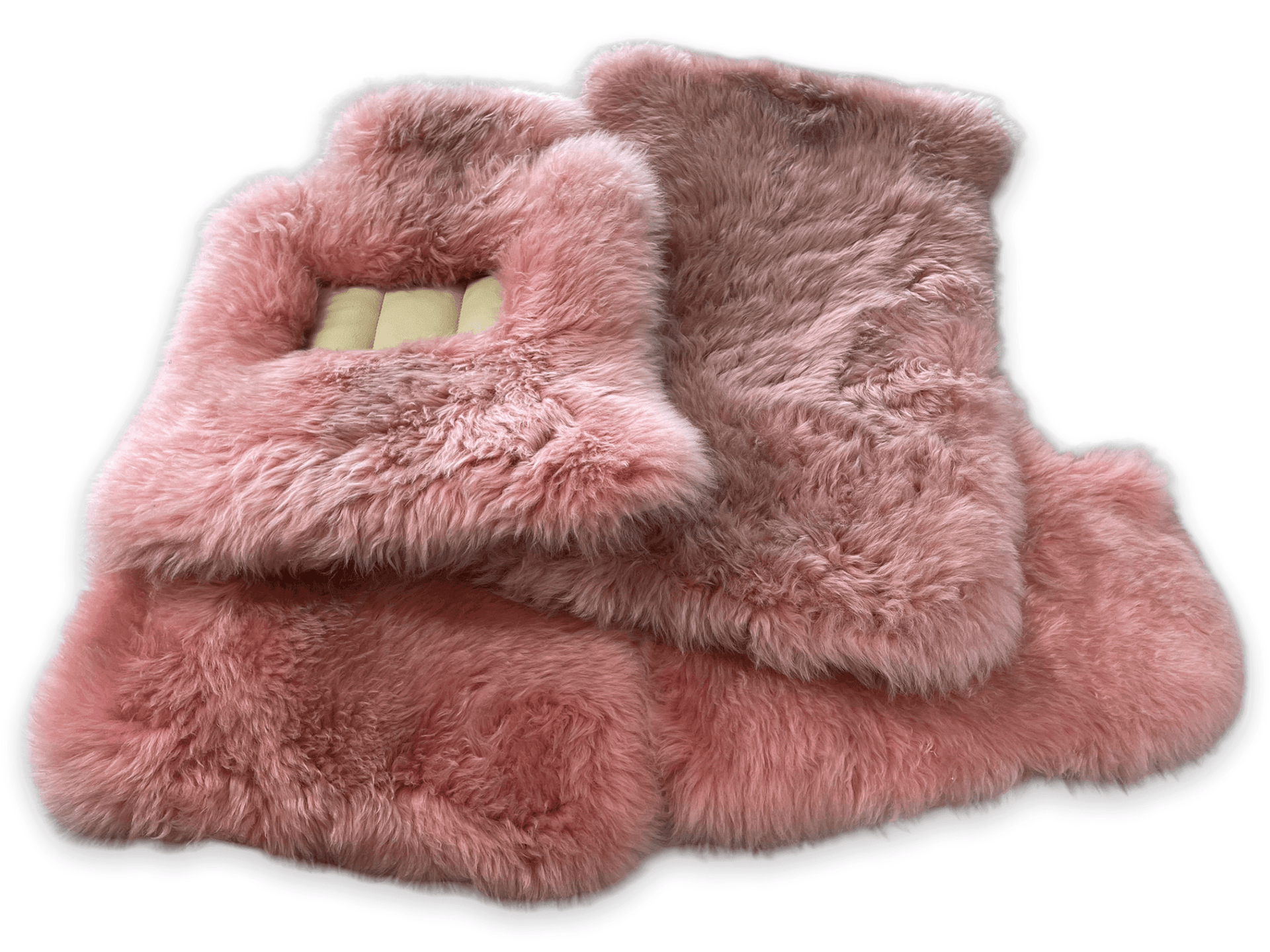 Pink Sheepskin Floor Mats For Rolls Royce Wraith 2013–2023 Er56 Design - AutoWin