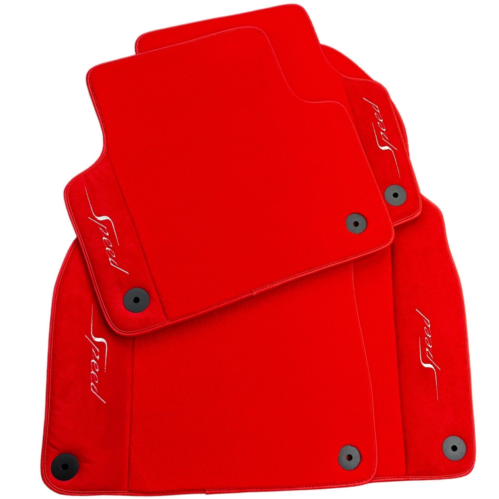 Red Floor Mats For Bentley Mulsanne (2010-2020) with Alcantara Leather - AutoWin
