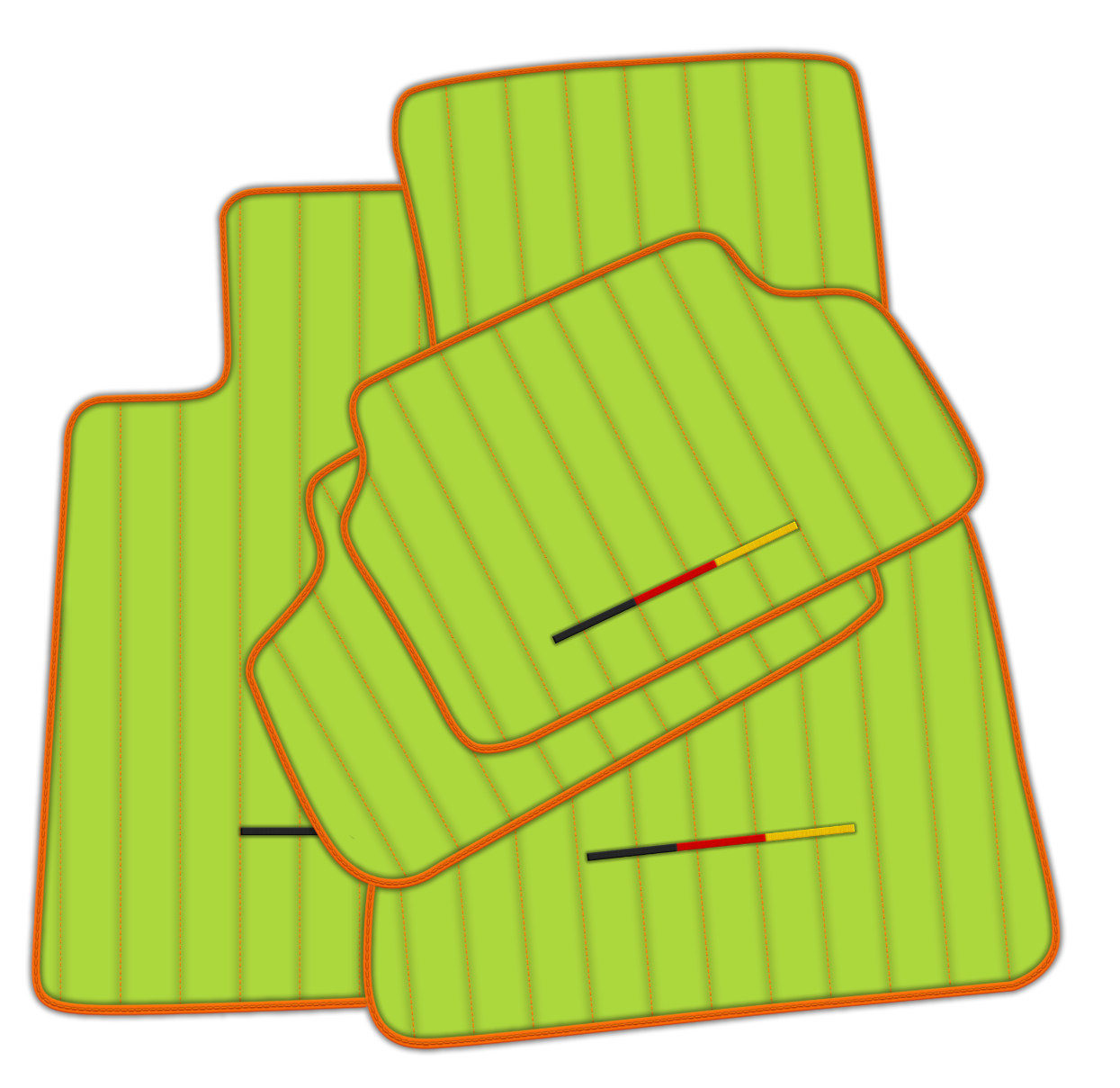 Light Green Leather Floor Mats for BMW G20 4-door Sedan (2019-2024) with Line Pattern
