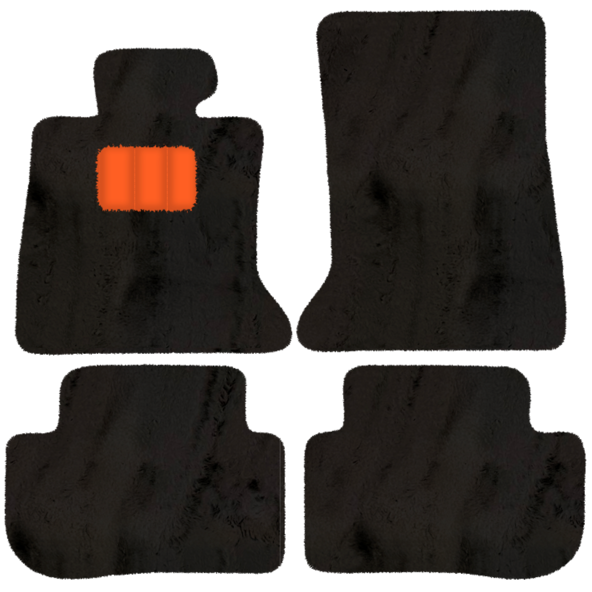 Custom Black Leather Floor Mats for Rolls-Royce Wraith (2013–2023) - ER56 Design