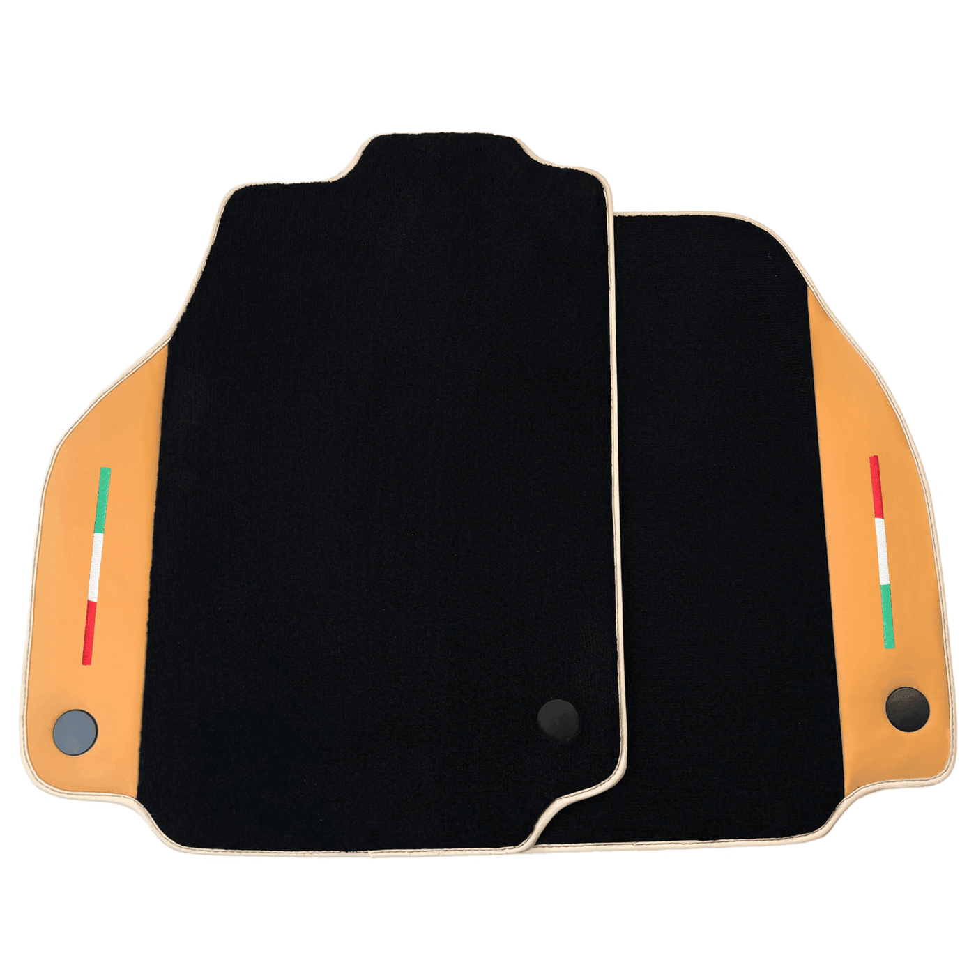 Black Floor Mats For Ferrari 488 Pista Spider (2019-2021) with Beige Nappa Leather - AutoWin