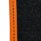Black Sheepskin Floor Mats for Rolls-Royce Phantom VIII (2017-2024) Orange Leather Trim - AutoWin