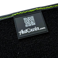 Black Floor Mats for Lamborghini Aventador with Green Leather - AutoWin