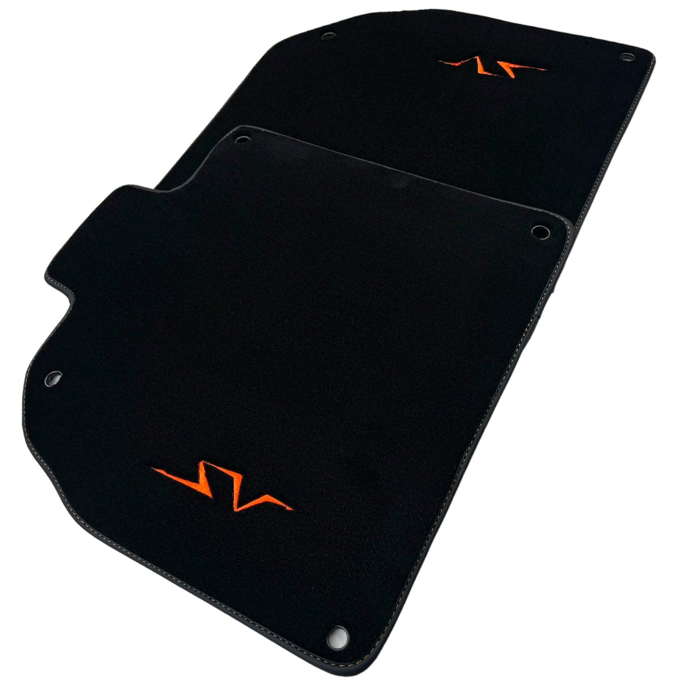 Black Floor Mats for Lamborghini Aventador SV | Orange Edition - AutoWin