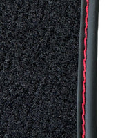 Black Floor Mats for Ferrari Roma (2021-2024) with Red Alcantara Leather - AutoWin