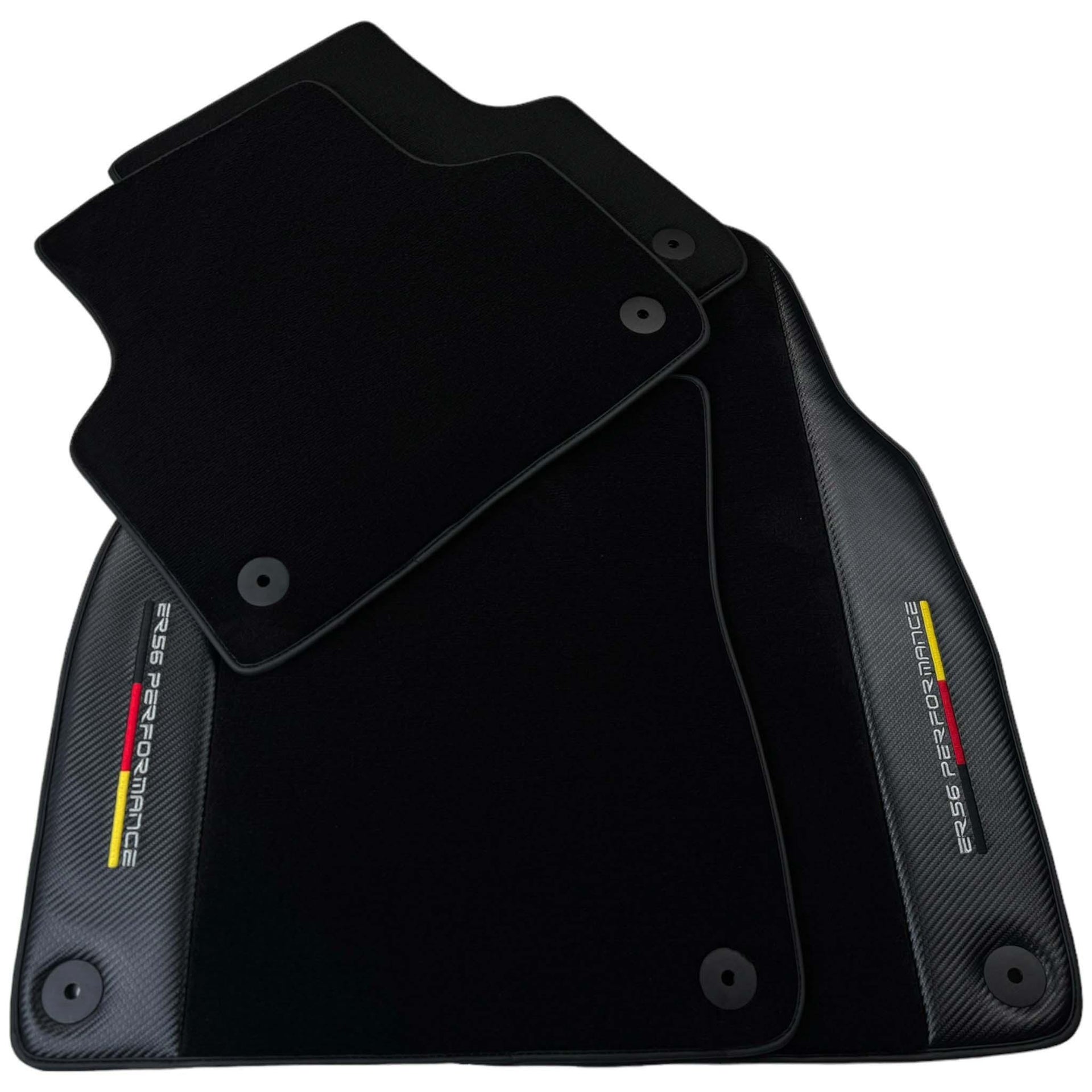 Black Floor Mats for Porsche Panamera (2009-2016) with Carbon | ER56 Performance - AutoWin
