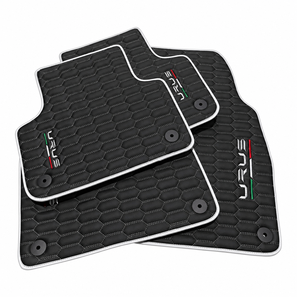 Black Floor Mats with Leather for Lamborghini Urus (2018-2026) - Various Colors