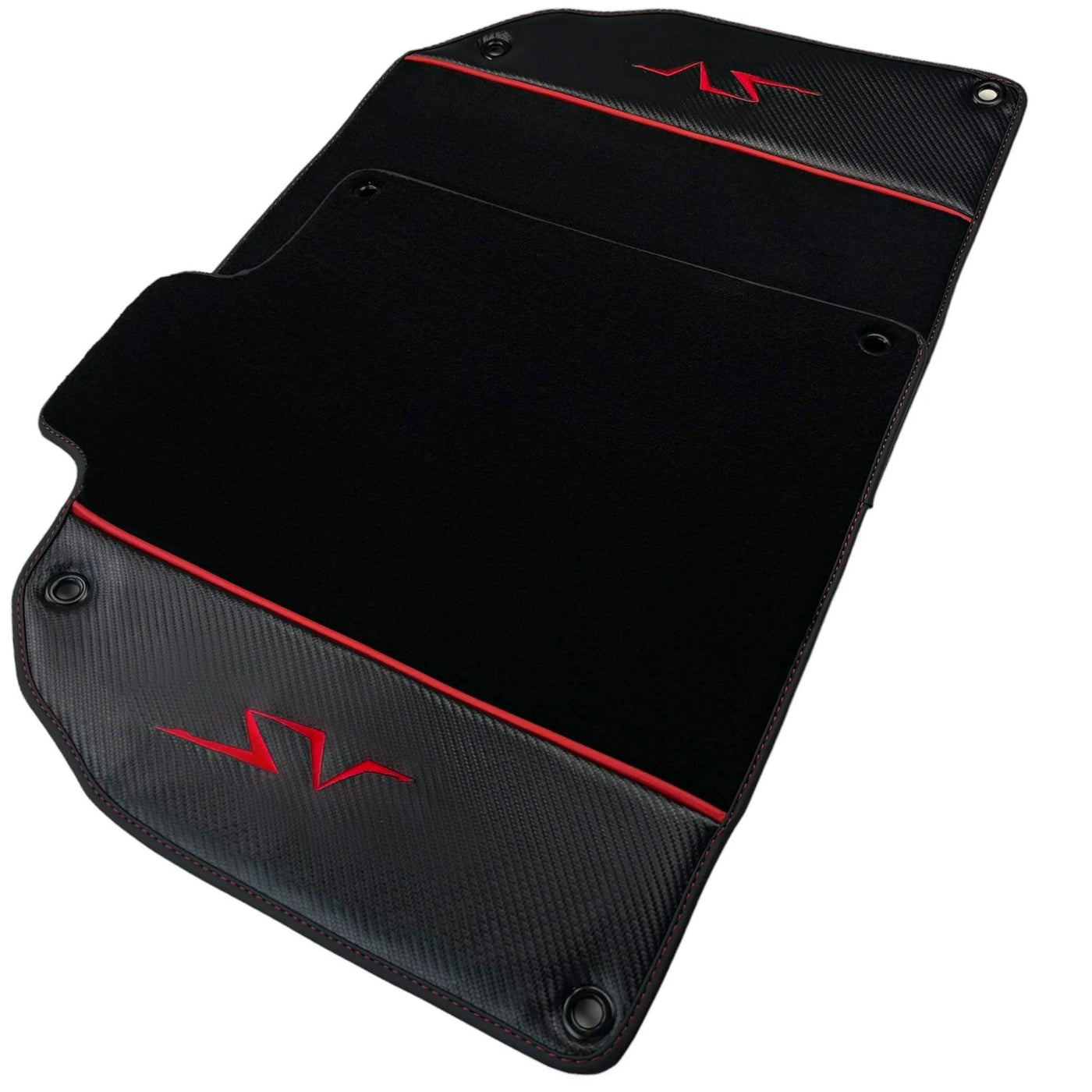 Black Floor Mats for Lamborghini Aventador SV with Carbon Fiber - AutoWin