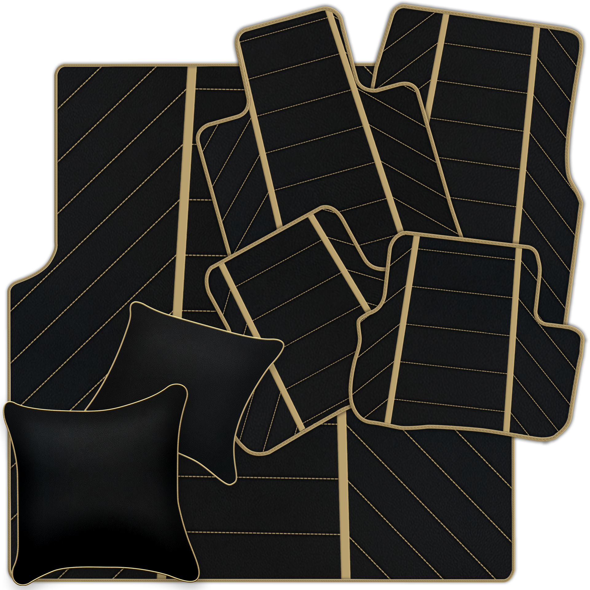 Luxury Black Leather Floor Mats for Rolls Royce Dawn 2016-2023