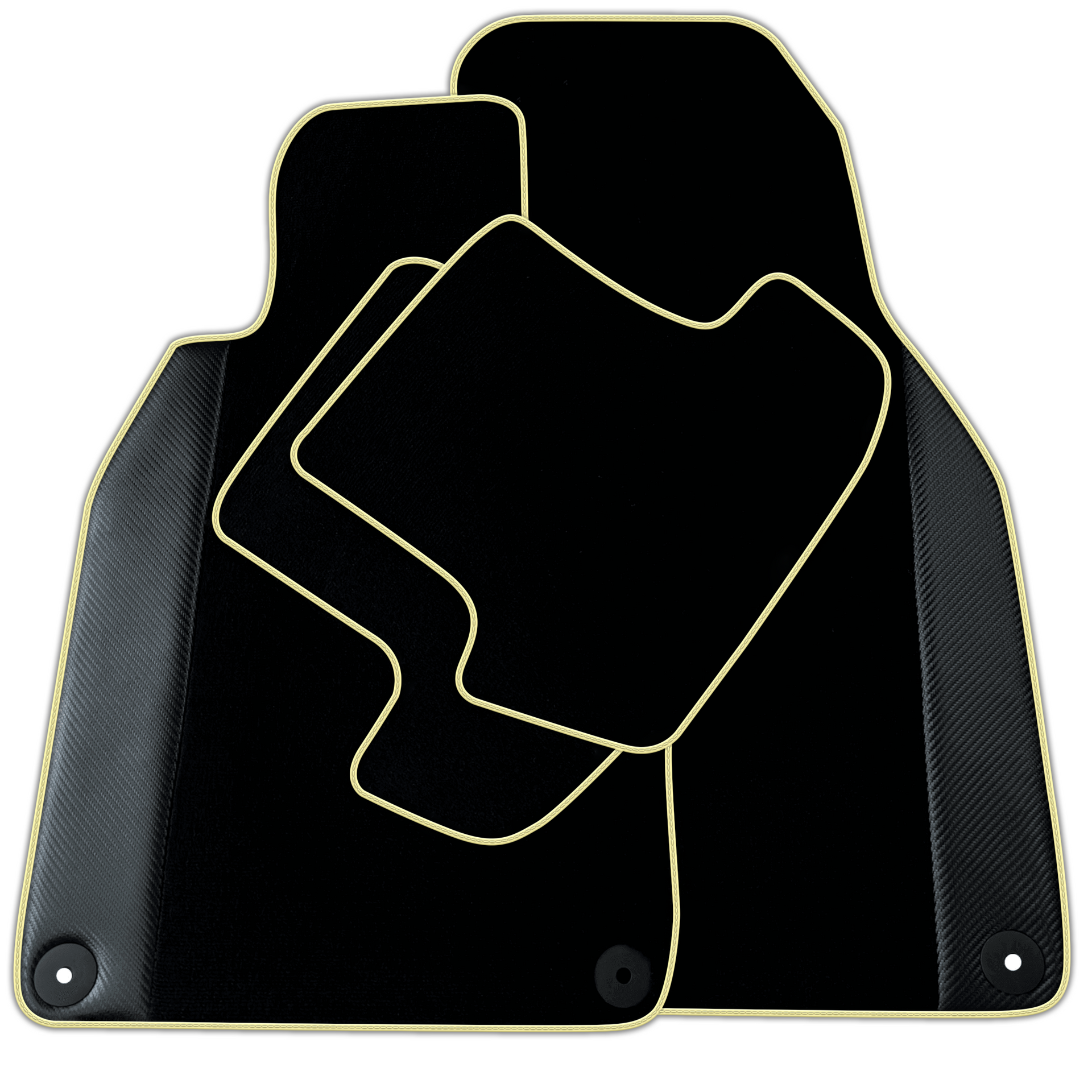 Black Floor Mats for Porsche Cayenne (2018-2023) with Carbon