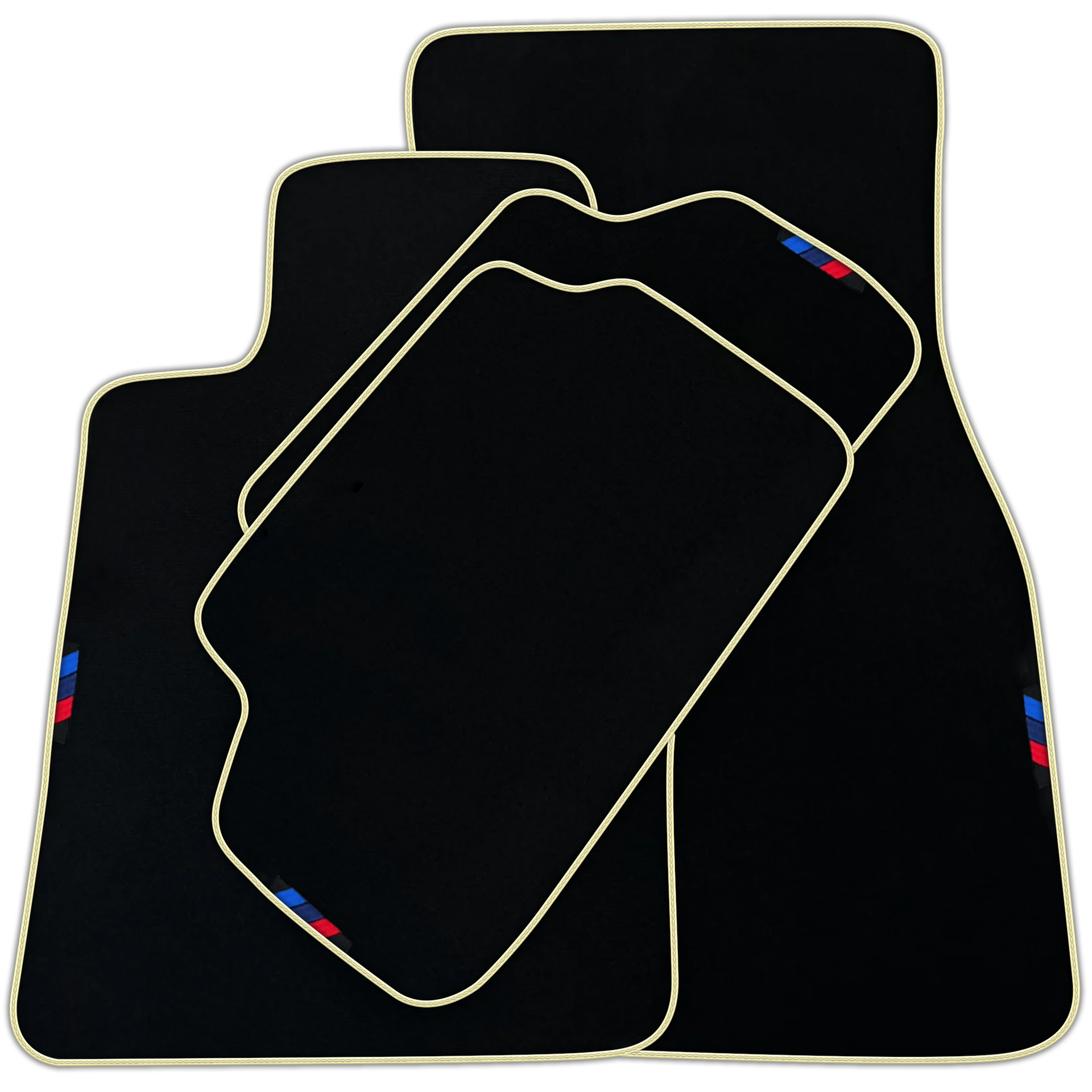 Black Floor Mats For BMW 7 Series E66 | Orange Trim AutoWin Brand | Various Trim Colors
