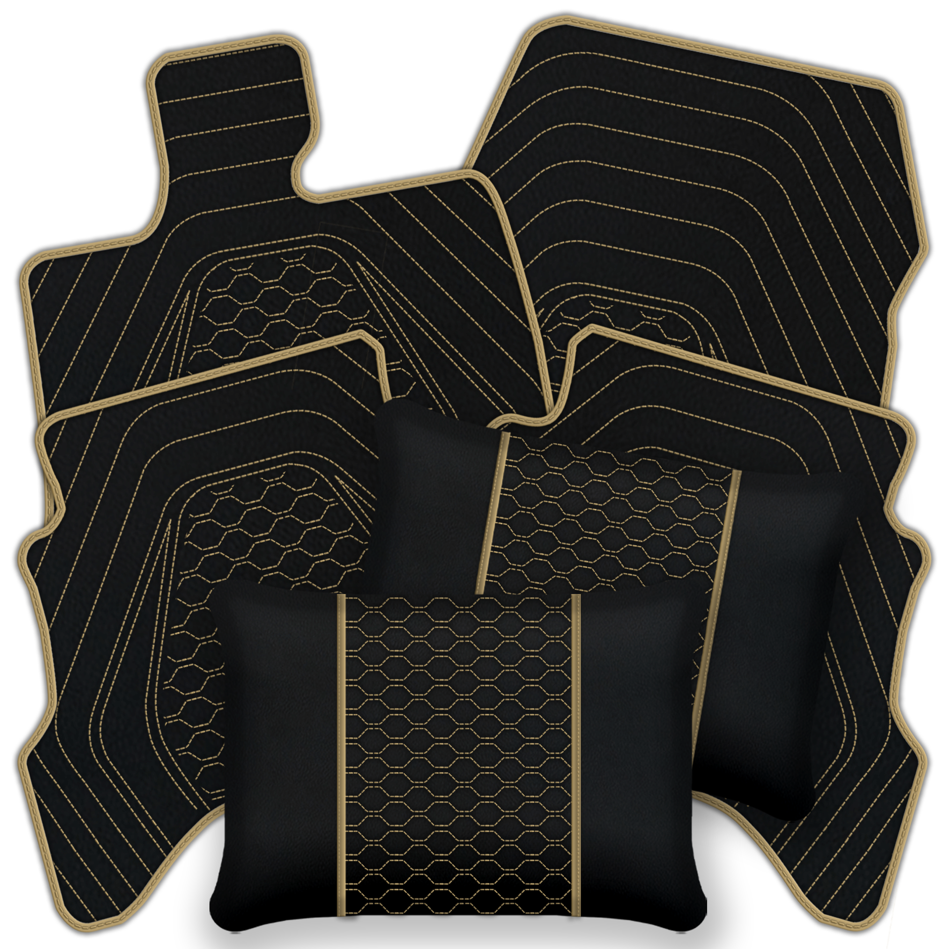 Premium Black Leather Floor Mats for Ferrari Mondial (1983-1993)