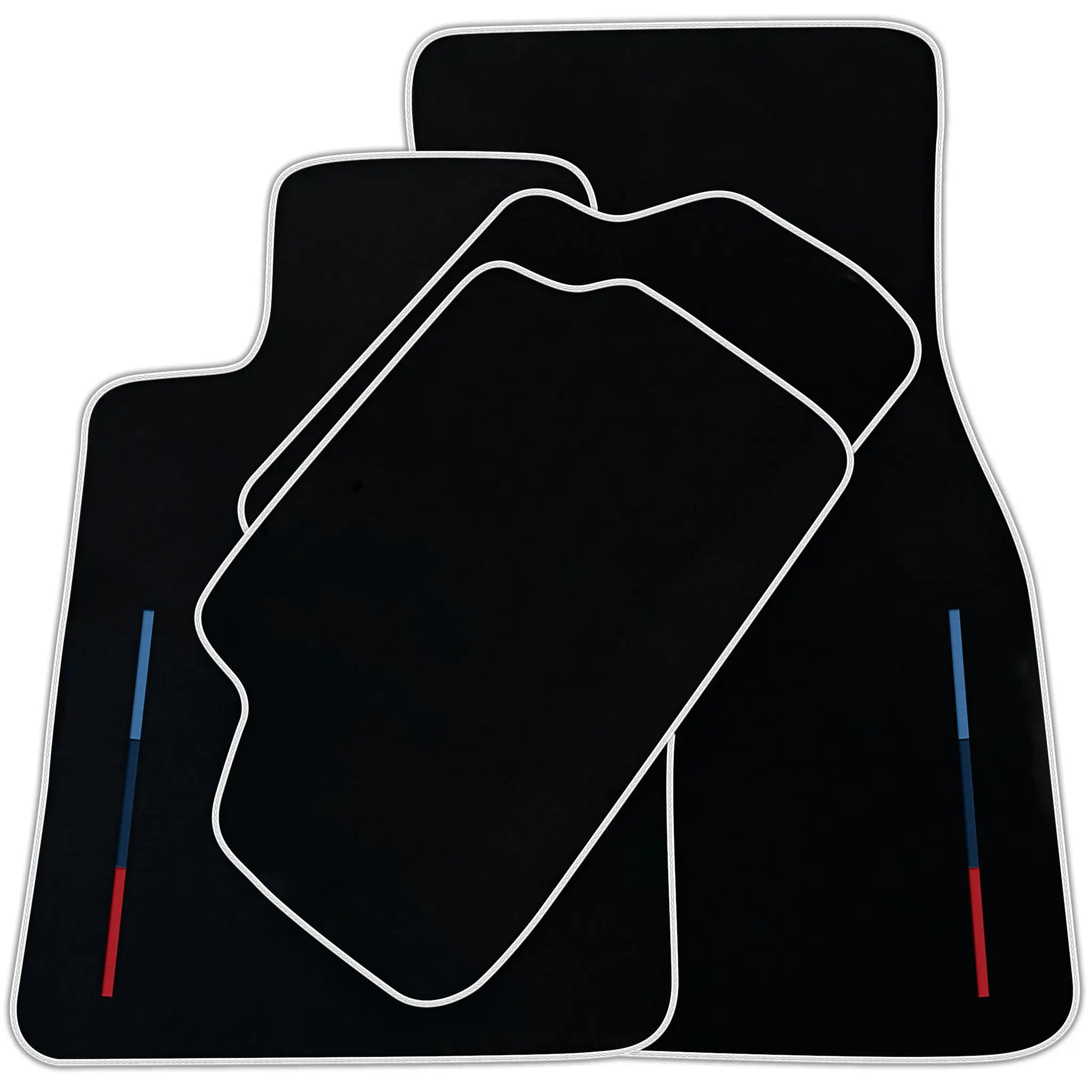 Black Floor Mats For BMW 3 Series E30 2-doors Coupe With 3 Color Stripes Tailored Set Perfect Fit | Various Trim Colors