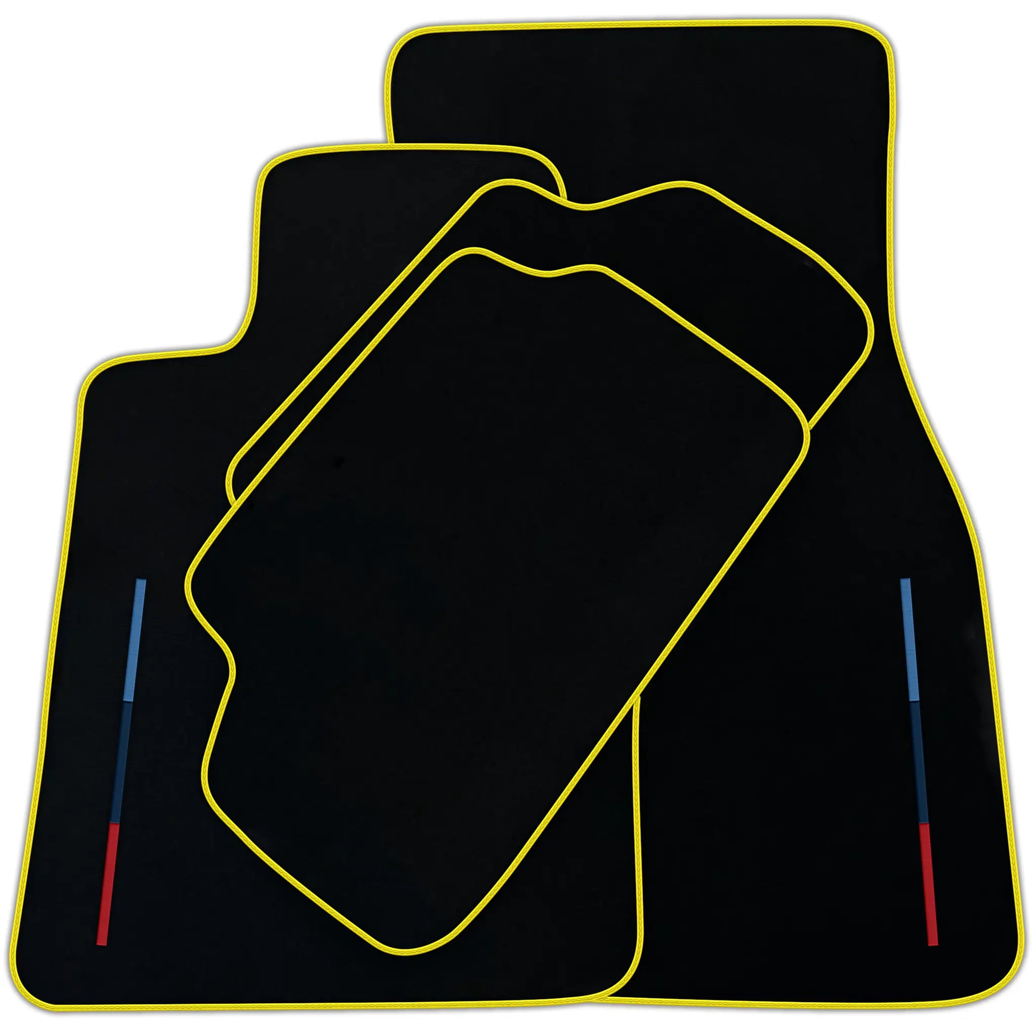 Black Floor Mats For BMW 3 Series E30 2-doors Coupe With 3 Color Stripes Tailored Set Perfect Fit | Various Trim Colors