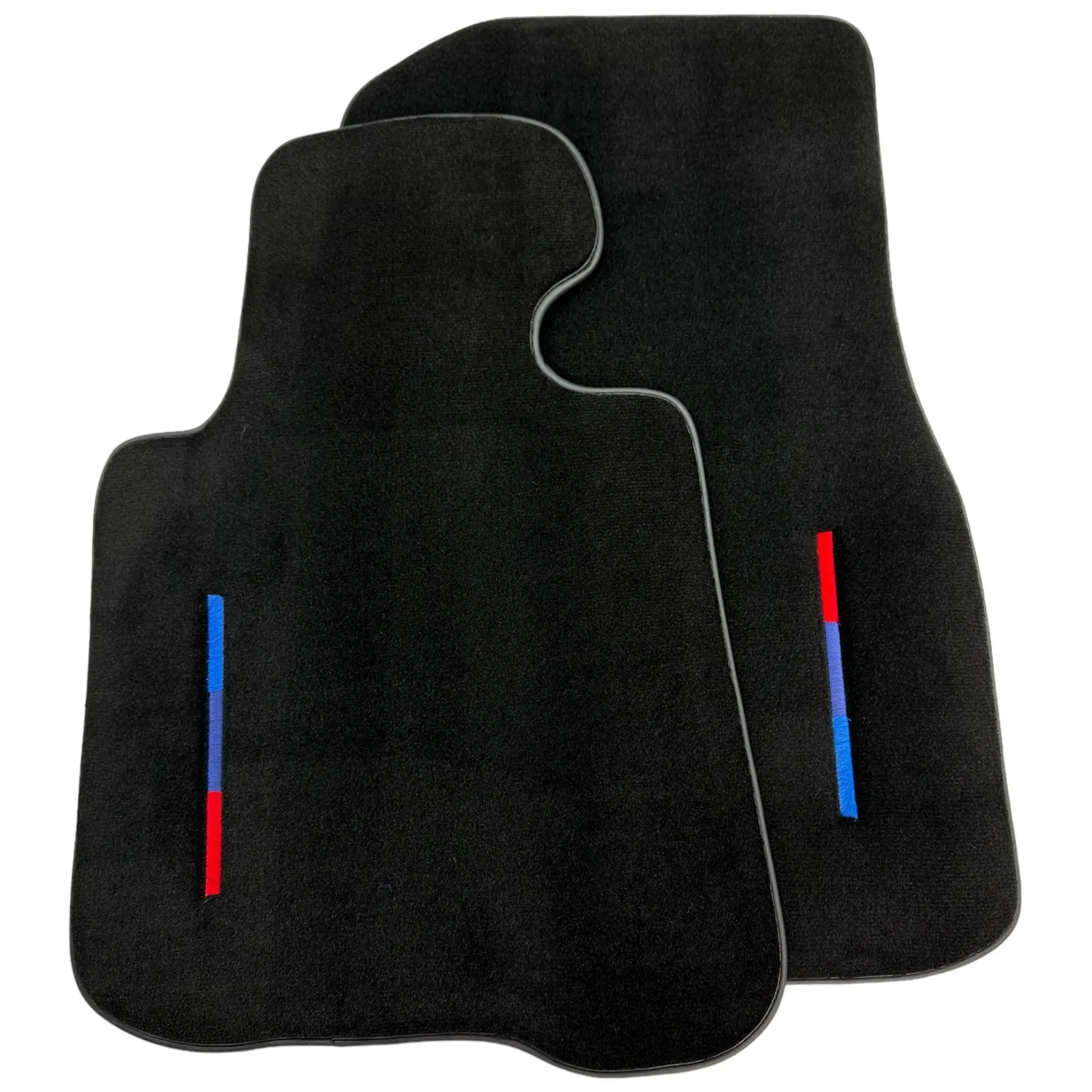 Black Floor Mats For BMW 4 Series F32 With Color Stripes Tailored Set Perfect Fit - AutoWin