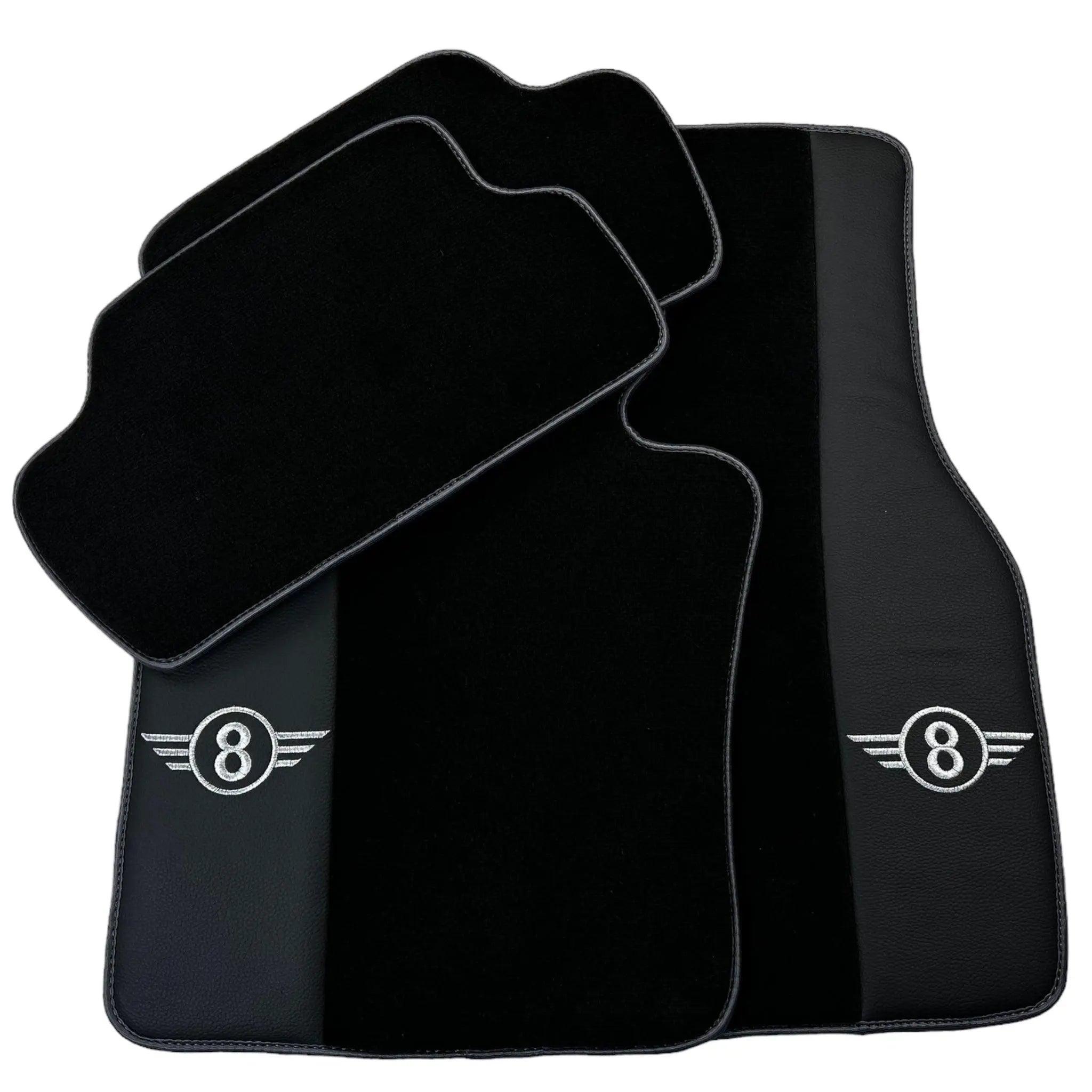 Black Floor Mats for Mini Cabrio F57 Convertible (2016-2023) with Gray Trim - AutoWin
