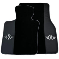 Black Floor Mats for Mini Cabrio F57 Convertible (2016-2023) with Gray Trim - AutoWin