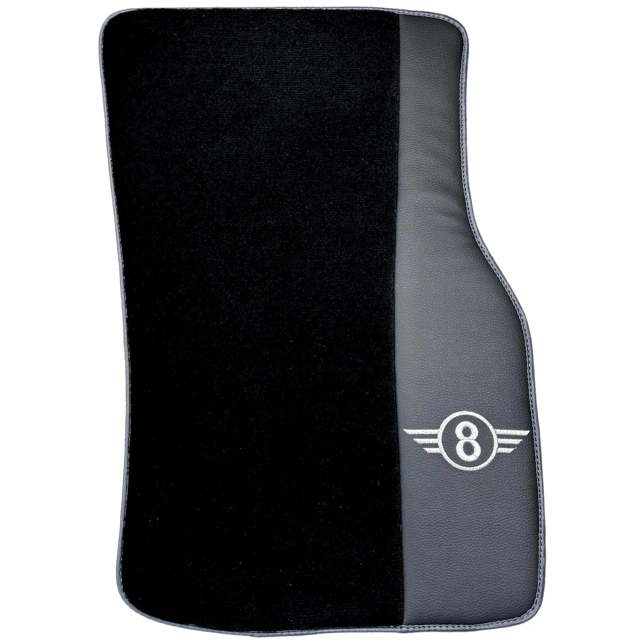 Black Floor Mats for Mini Cabrio F57 Convertible (2016-2023) with Gray Trim - AutoWin