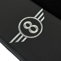 Black Floor Mats for Mini Cabrio F57 Convertible (2016-2023) with Gray Trim - AutoWin