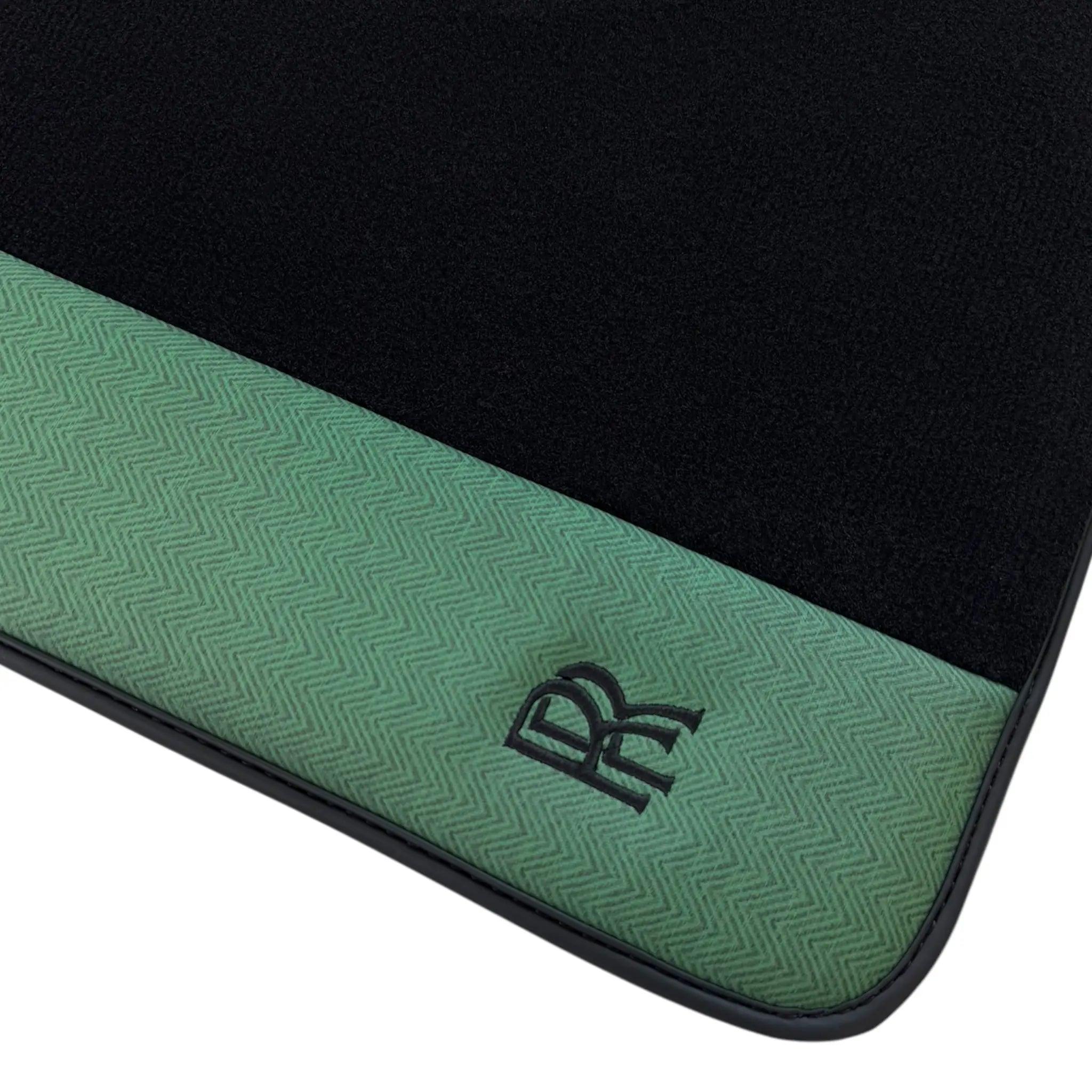 Black Floor Mats for Rolls Royce Phantom VIII (2017-2024) with Green Leather