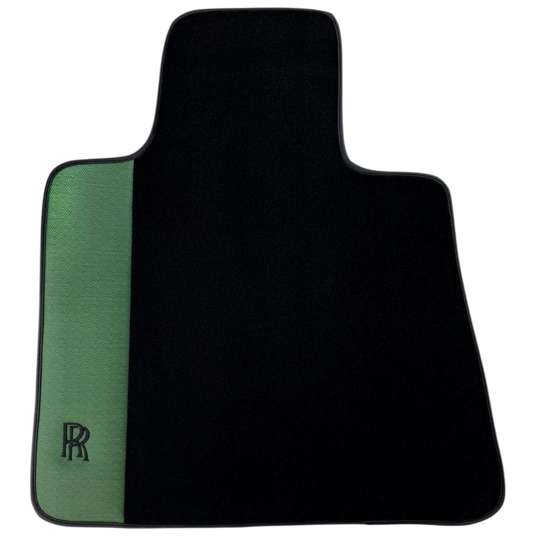 Black Floor Mats for Rolls Royce Phantom VIII (2017-2024) with Green Leather